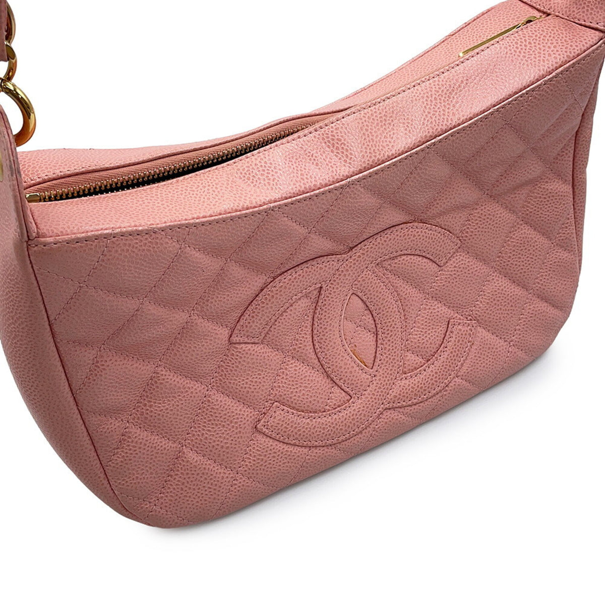 Chanel Pink Grained Calfskin Handbag Shoulder Bag (Pre-Owned)