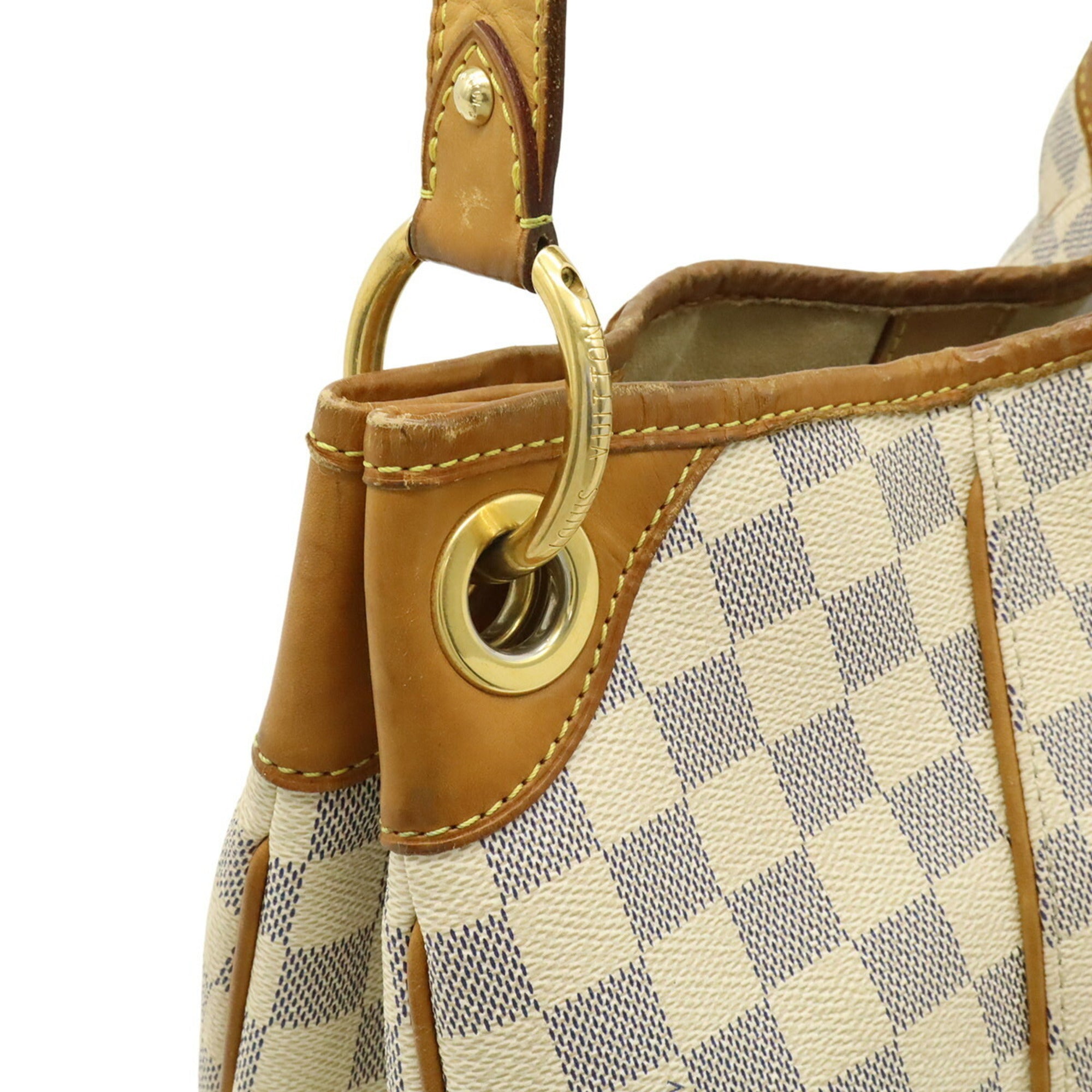 Louis Vuitton Ivory Damier Azur Canvas Shoulder Bag Tote Bag (Pre-Owned)