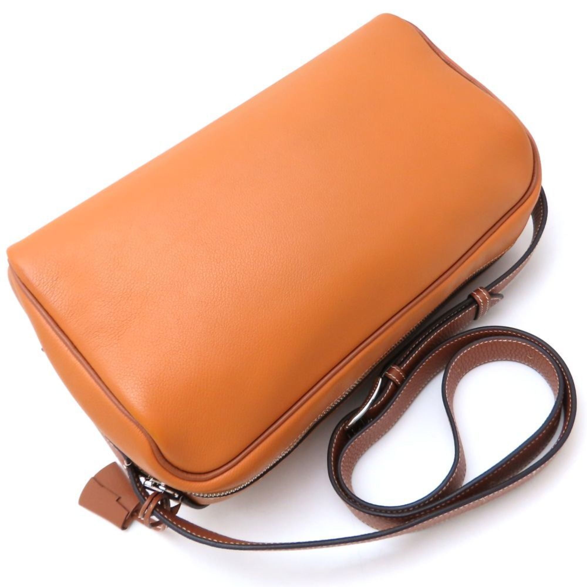 Hermes Toffee Taurillon Clemence Leather Shoulder Bag (Pre-Owned)