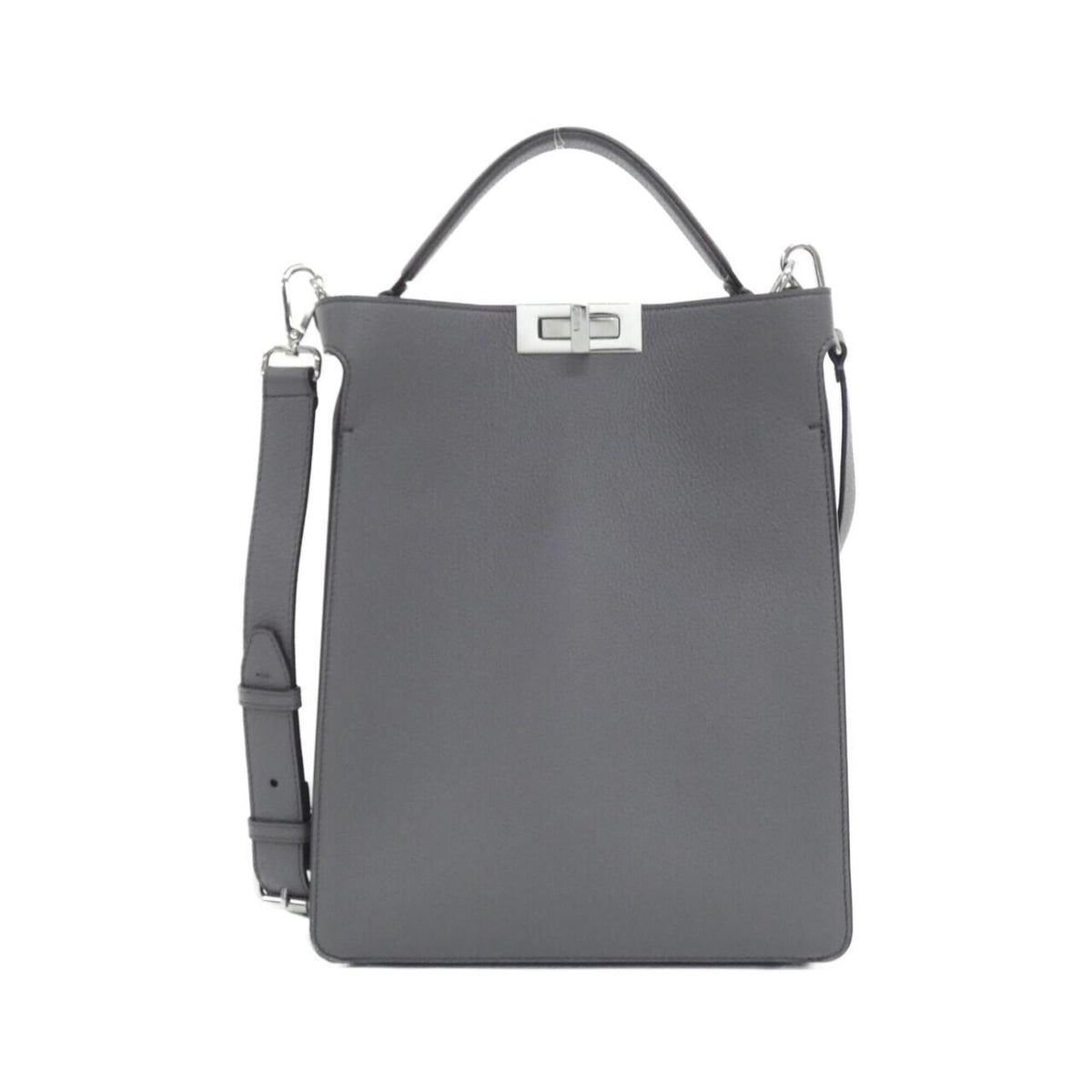 Fendi Gray Leather Handbag (Pre-Owned)