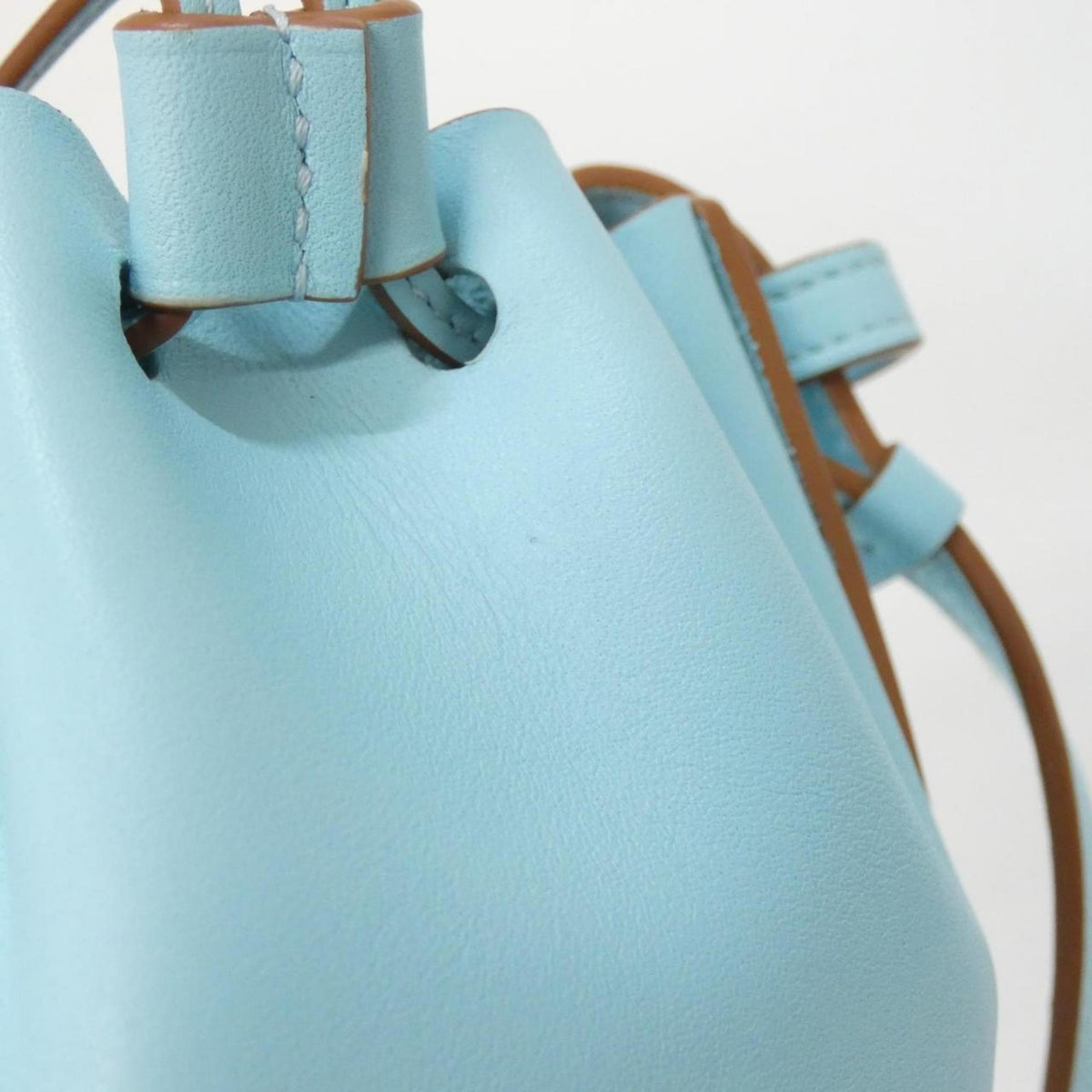Loewe Blue Light Blue Leather Handbag Shoulder Bag (Pre-Owned)