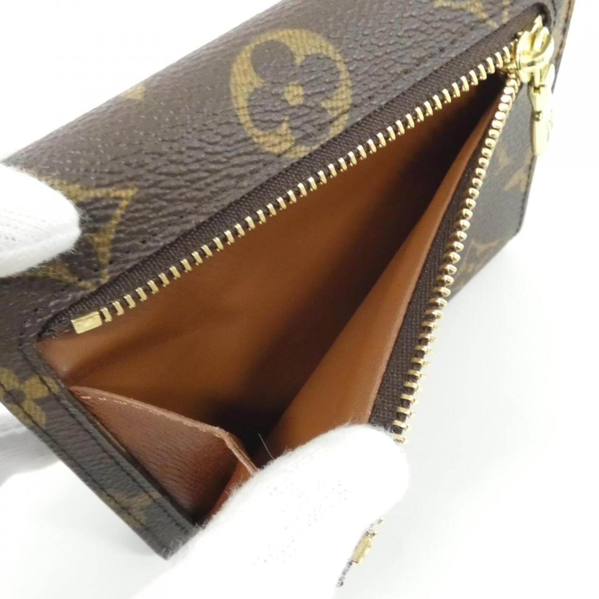 Louis Vuitton Brown Coated Canvas Wallet (Tri-Fold) (Pre-Owned)