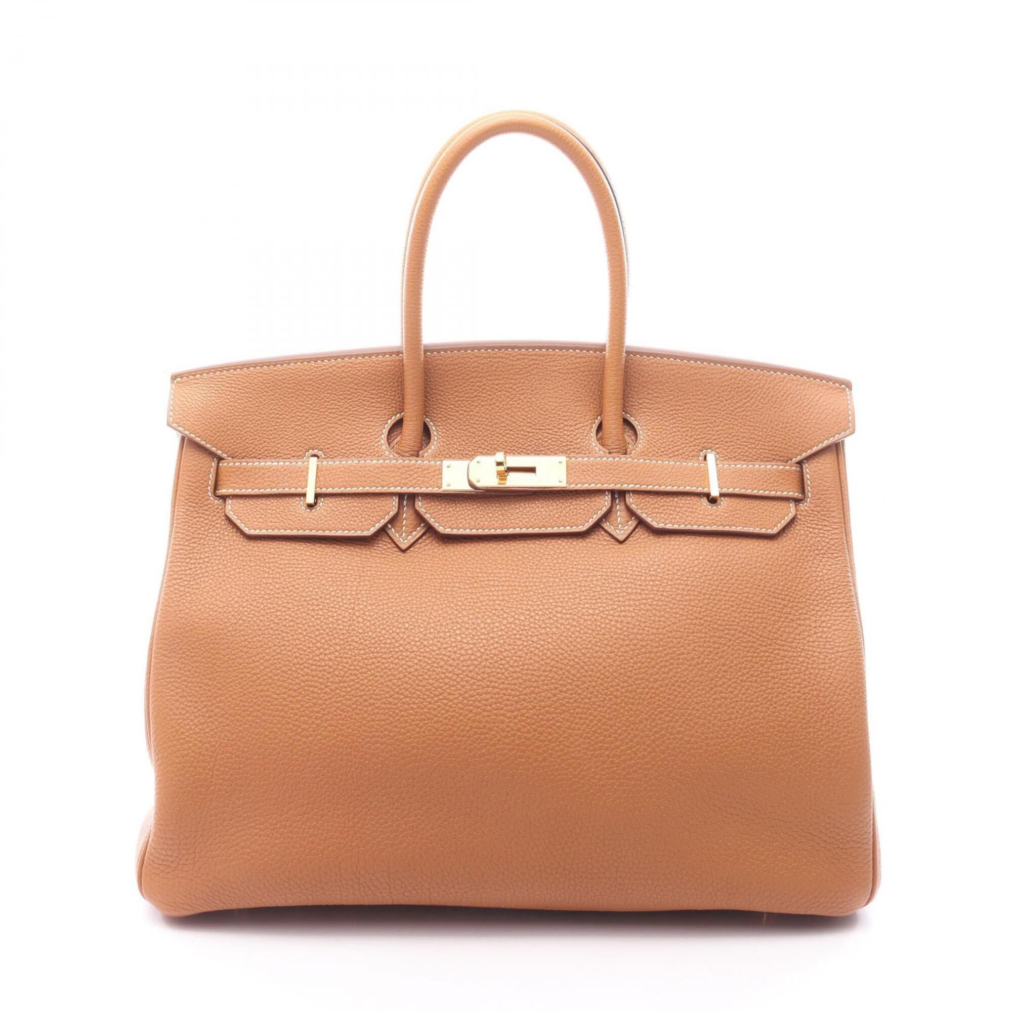 Hermes Brown Togo Leather Handbag (Pre-Owned)
