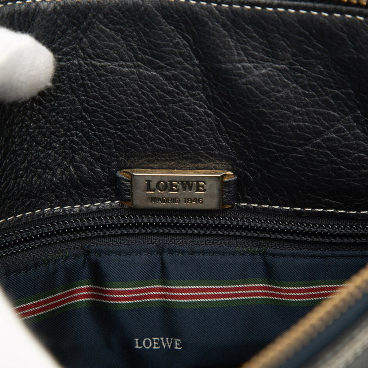 Loewe Navy Leather Shoulder Bag (Pre-Owned)