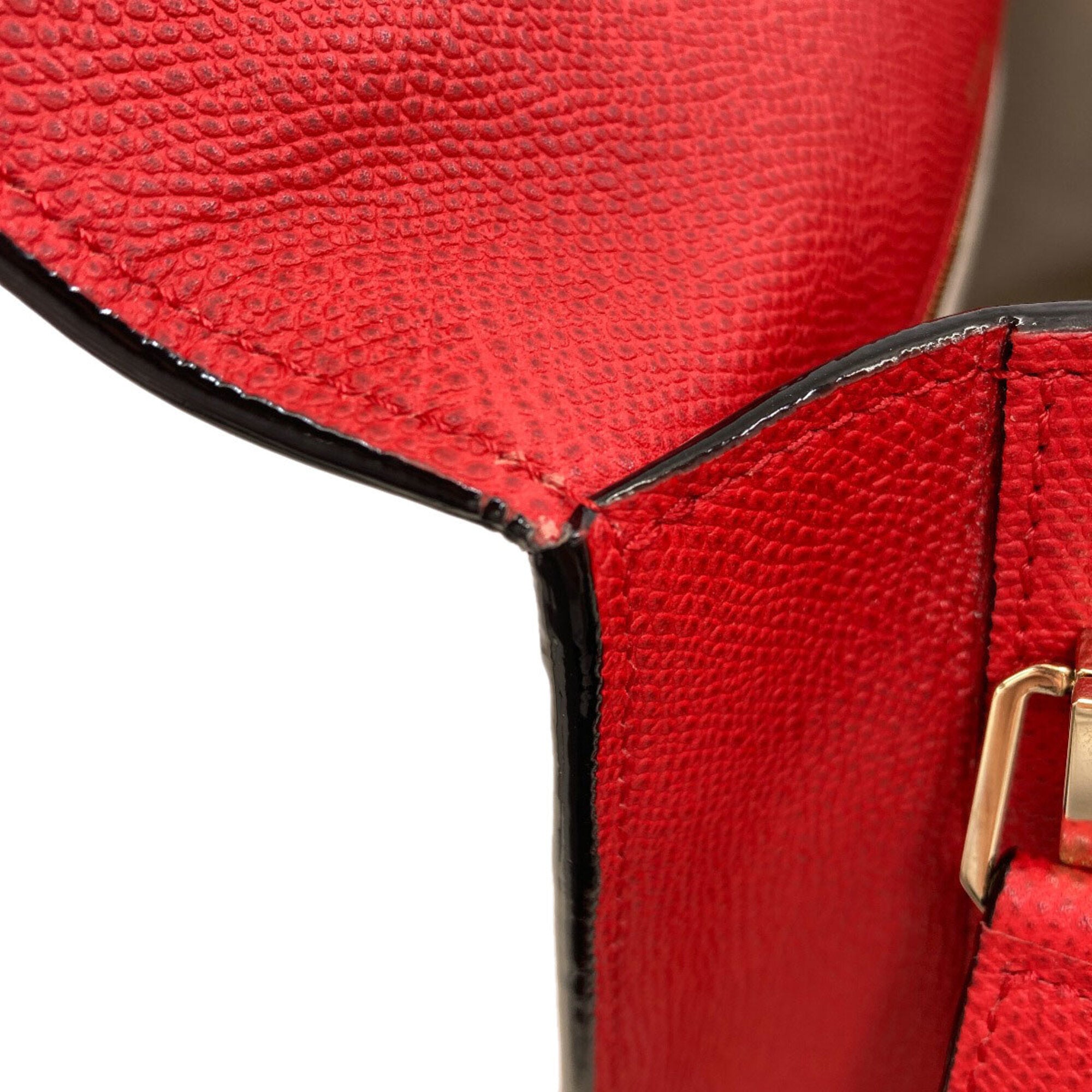 Valextra Red Color Leather Handbag (Pre-Owned)