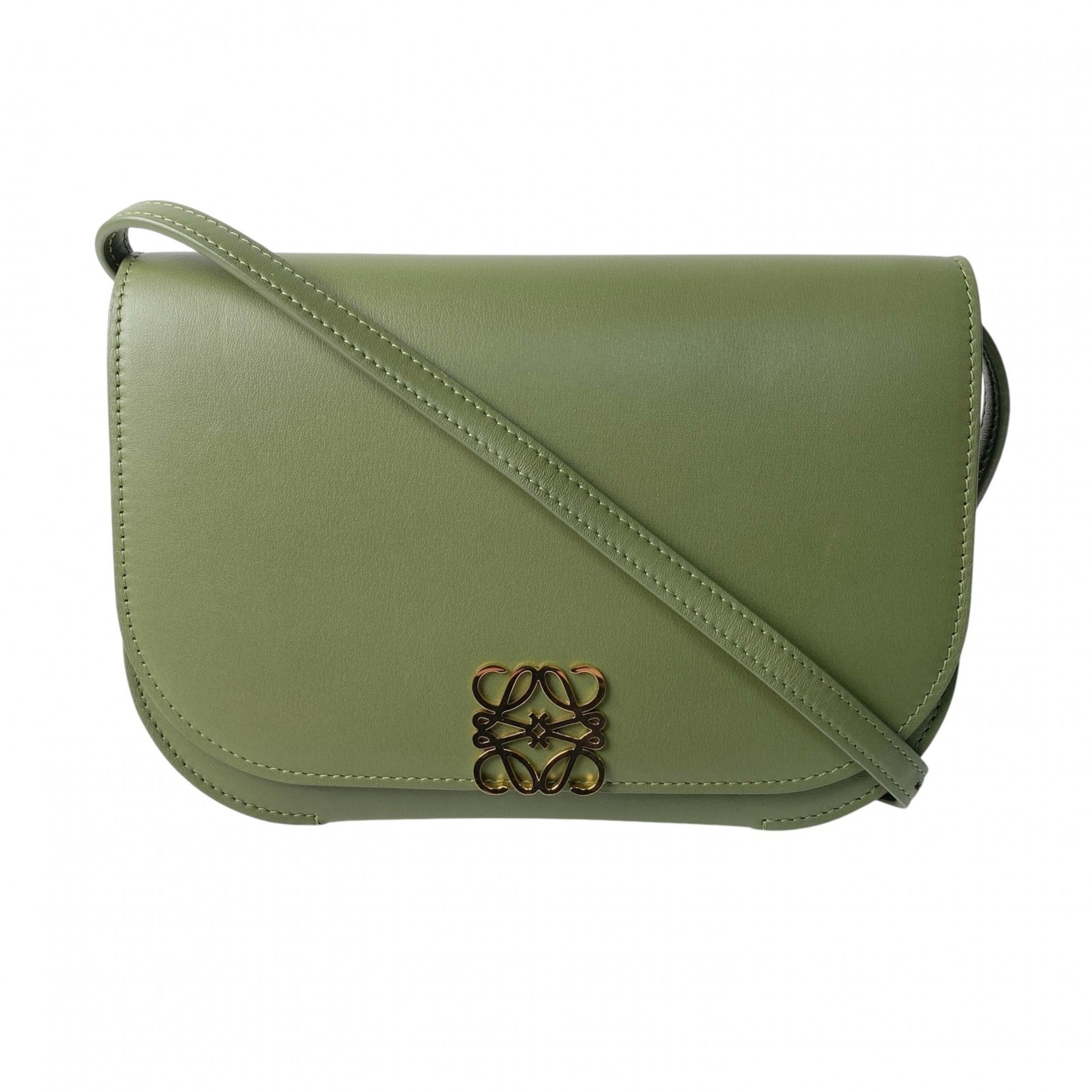 Loewe Green Leather Shoulder Bag Sling Bag (Pre-Owned)