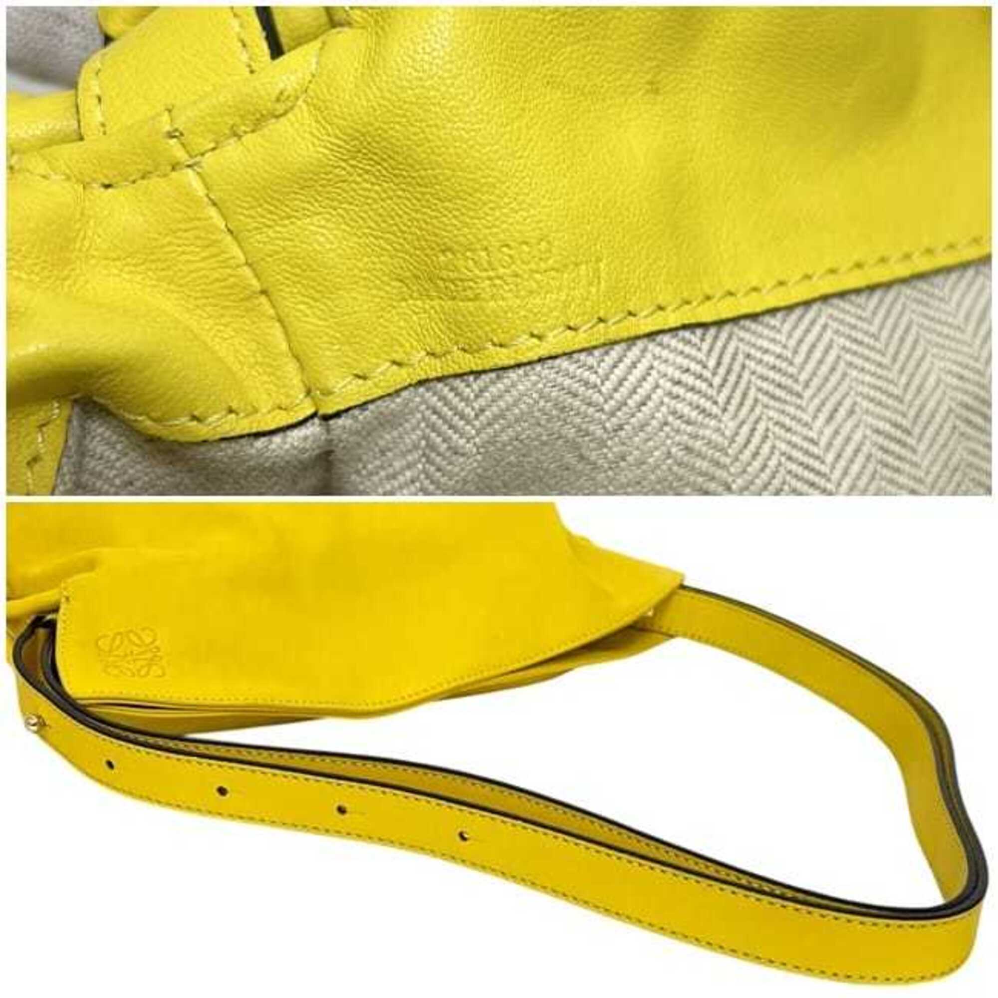 Loewe Yellow Nappa Leather Shoulder Bag Tote Bag (Pre-Owned)