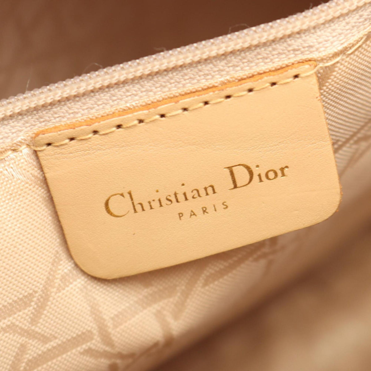 Christian Dior Beige Nylon Handbag Tote Bag (Pre-Owned)