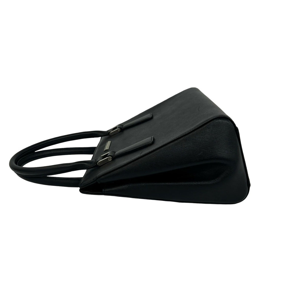 Burberry Black Leather Handbag Tote Bag (Pre-Owned)
