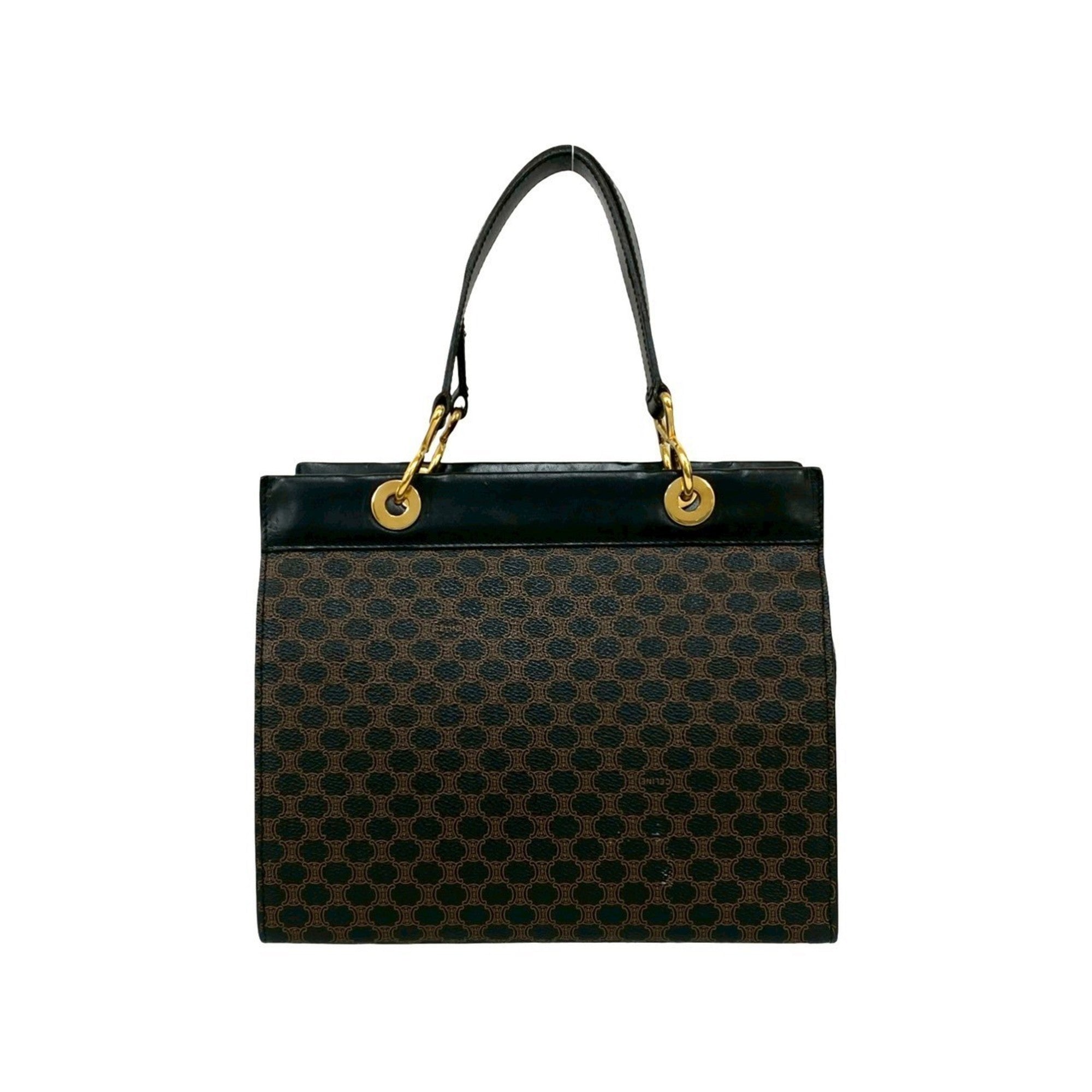 Celine Black Brown Leather Pvc Handbag Tote Bag (Pre-Owned)