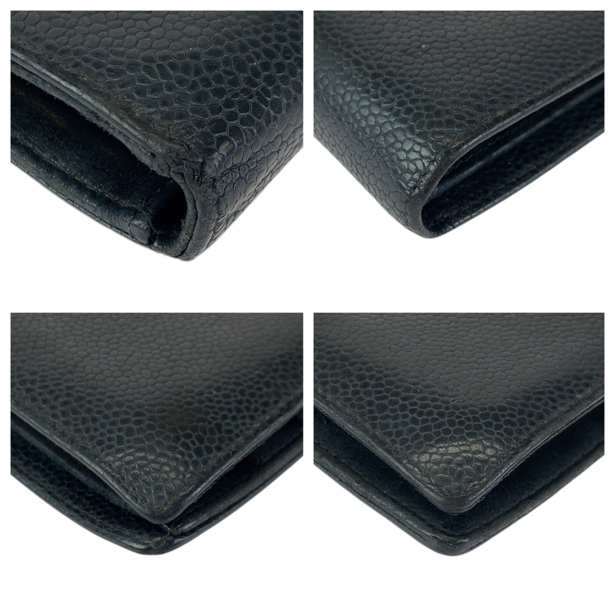 Chanel Black Leather Wallet (Bi-Fold) (Pre-Owned)
