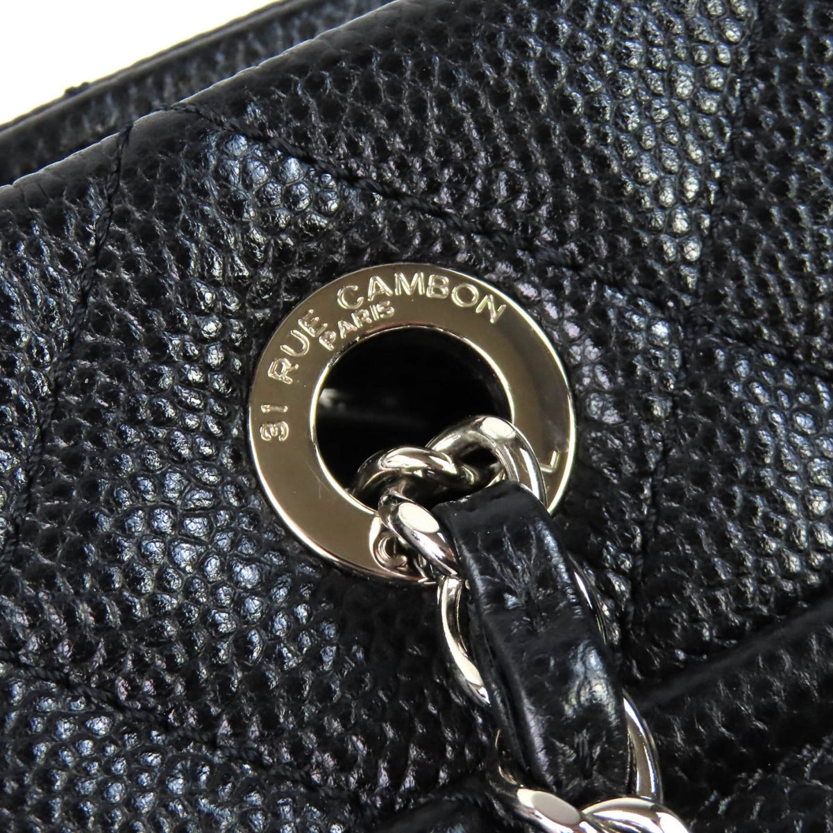Chanel Matelasse Black Grained Calfskin Tote Bag (Pre-Owned)