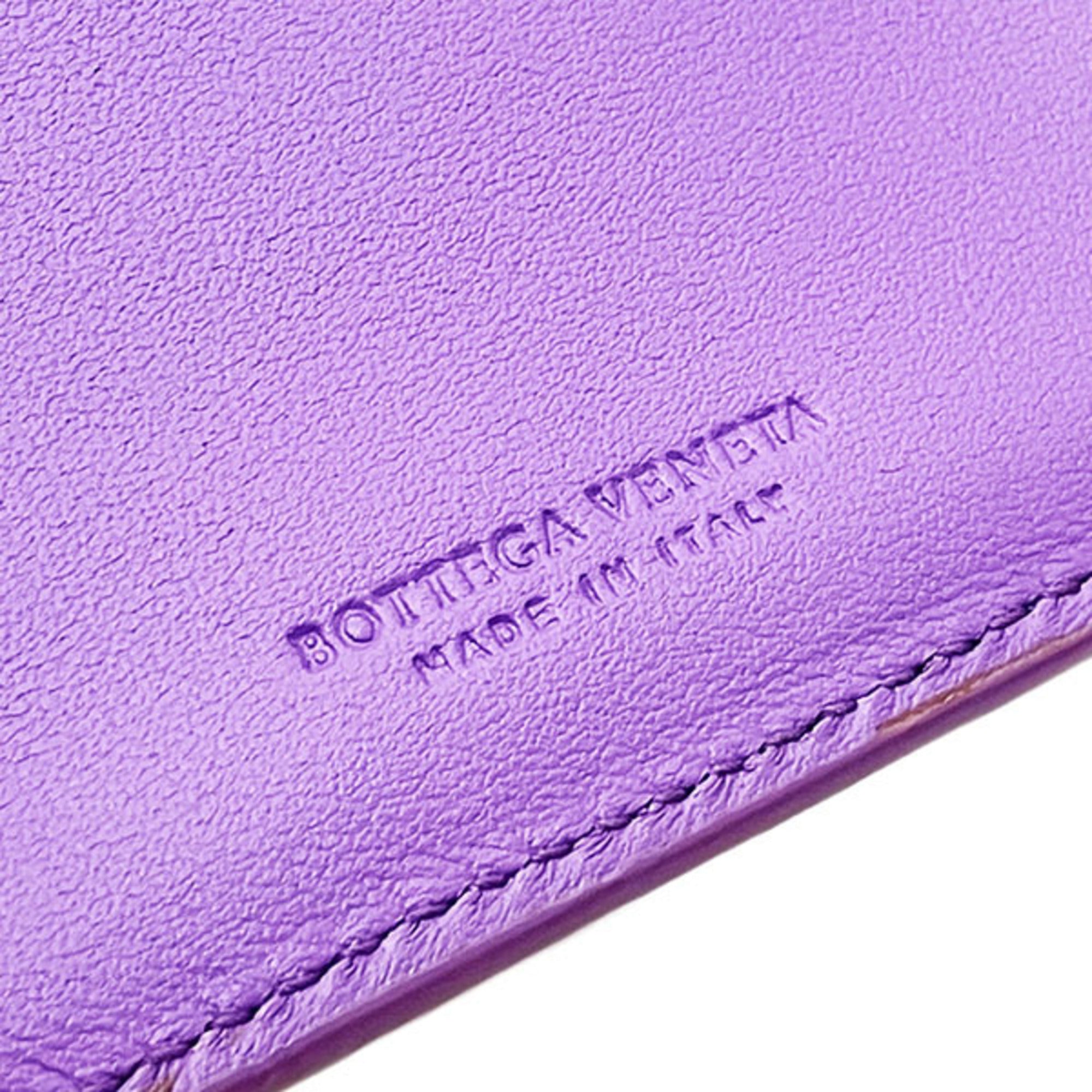 Bottega Veneta Purple Intrecciato Leather Long Wallet (Bi-Fold) (Pre-Owned)