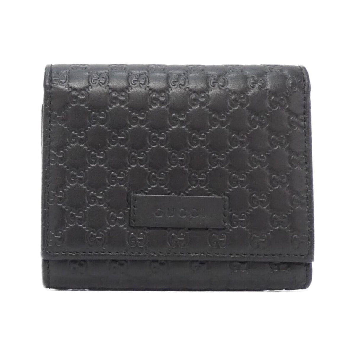 Gucci Black Micro Gg Leather Wallet (Tri-Fold) (Pre-Owned)