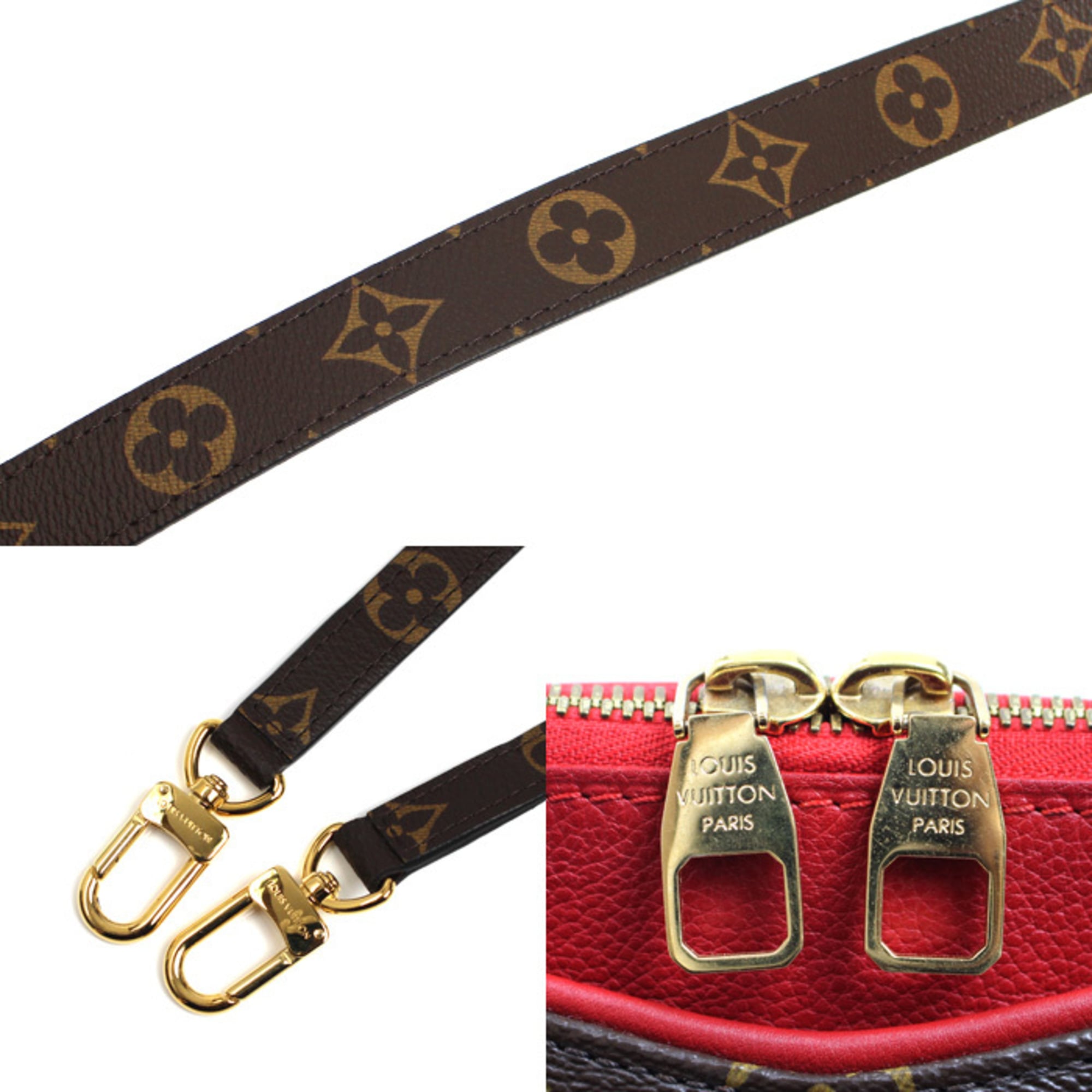 Louis Vuitton Brown Red Color Monogram Shoulder Bag (Pre-Owned)