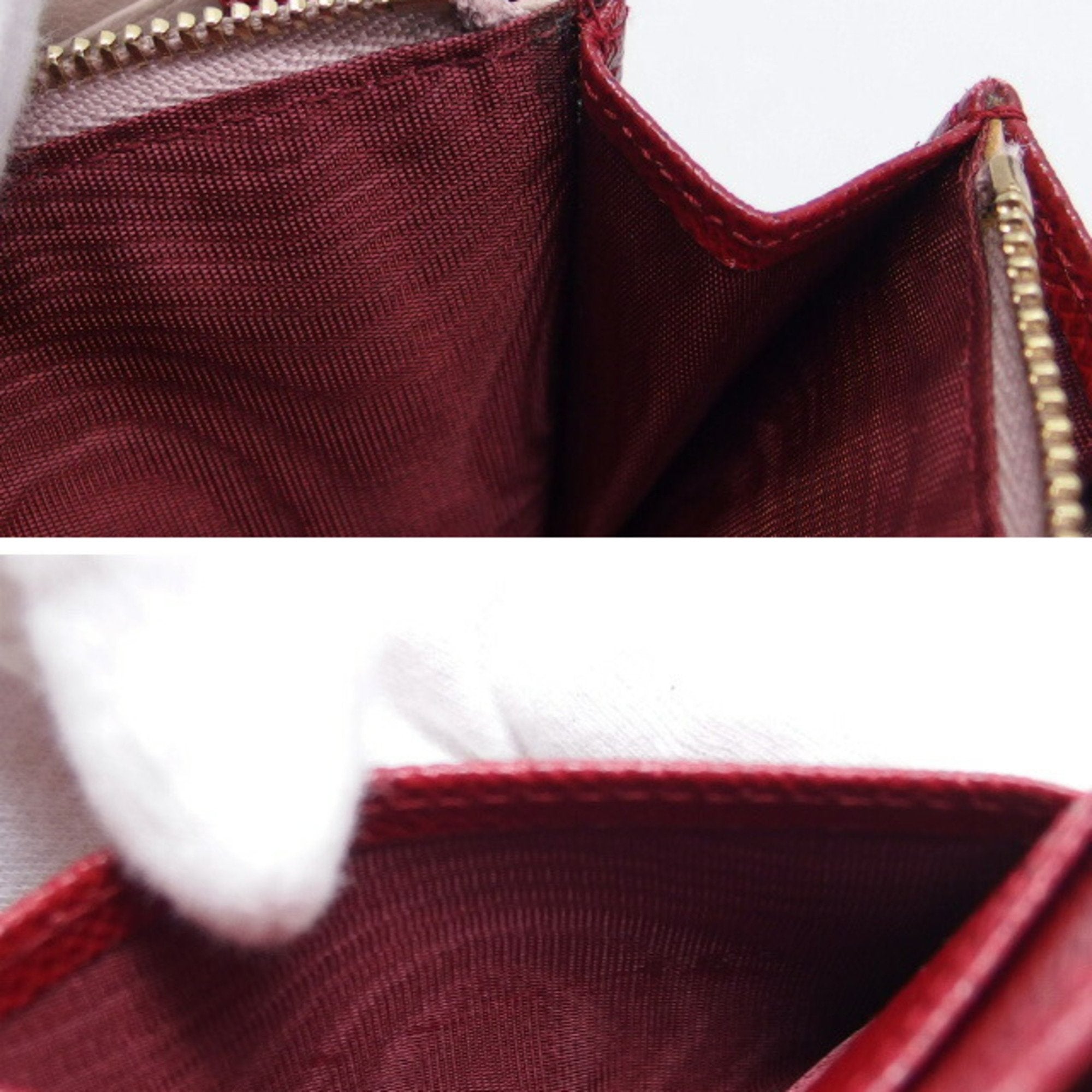 Bvlgari Bvlgari Bvlgari Red Color Leather Long Wallet (Bi-Fold) (Pre-Owned)
