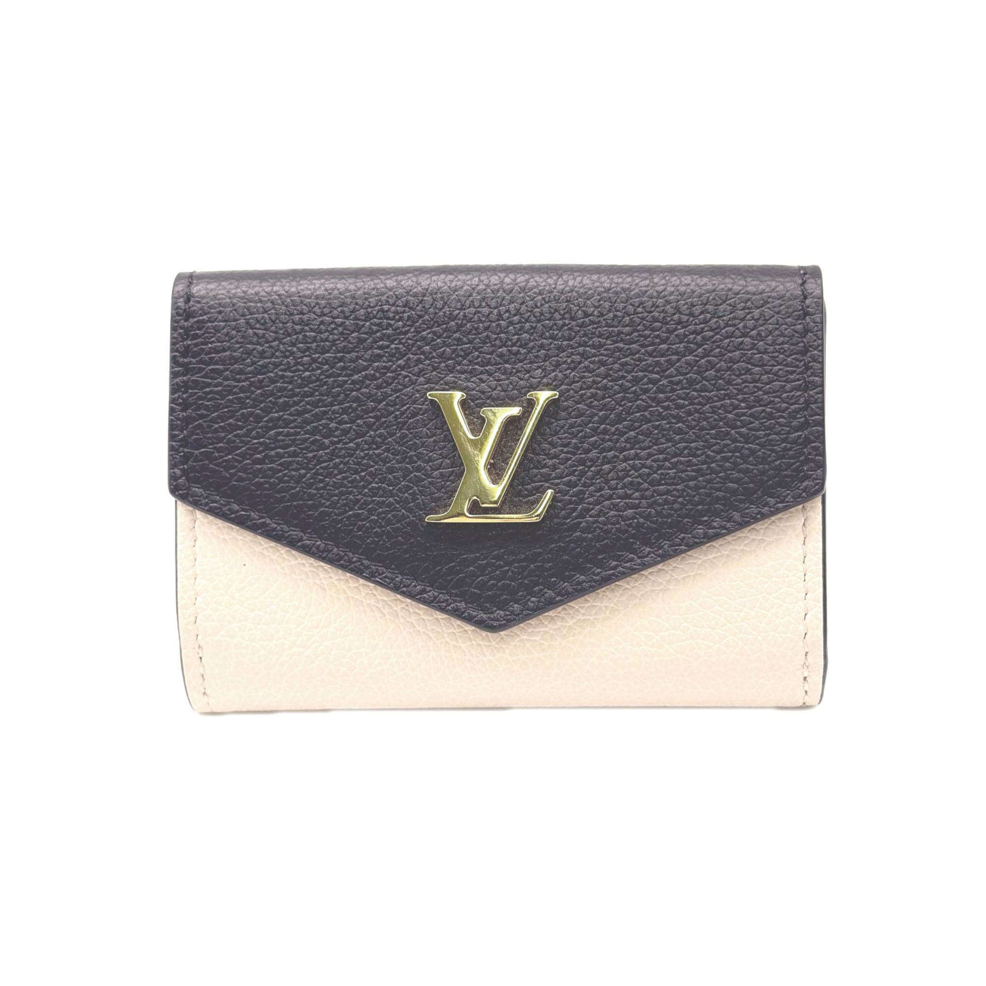 Louis Vuitton Beige Black Pink Leather Wallet (Tri-Fold) (Pre-Owned)
