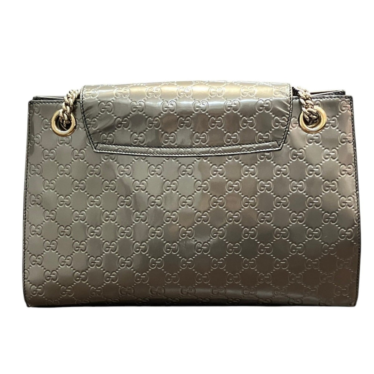 Gucci Gray Silver Leather Shoulder Bag (Pre-Owned)