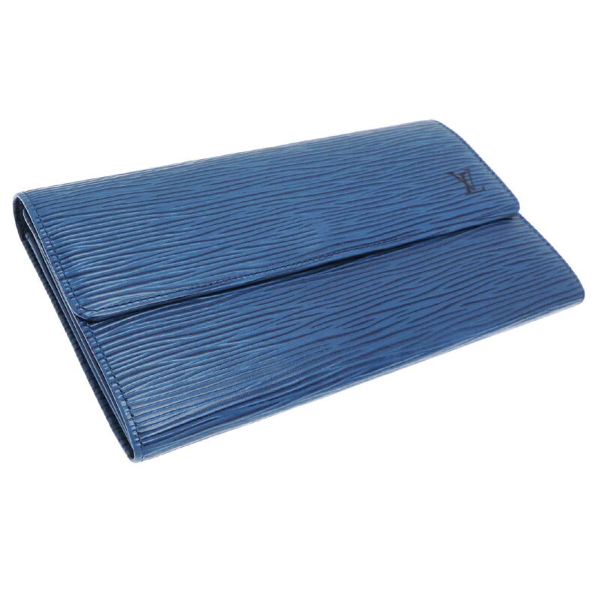 Louis Vuitton Blue Toledo Blue Epi Leather Long Wallet (Bi-Fold) (Pre-Owned)