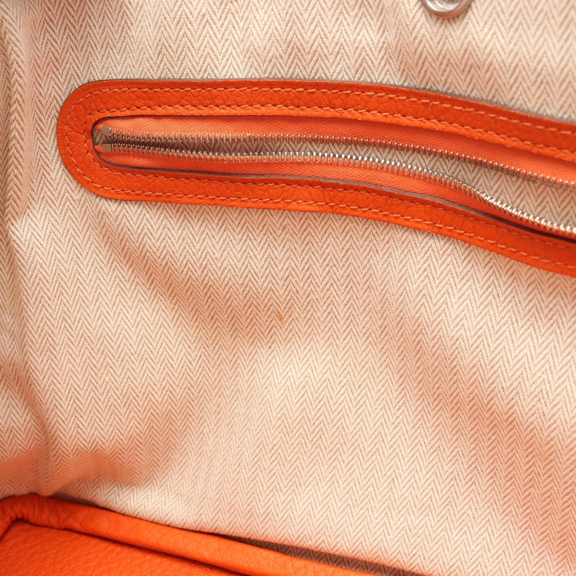 Hermes Orange Country Leather Handbag Tote Bag (Pre-Owned)