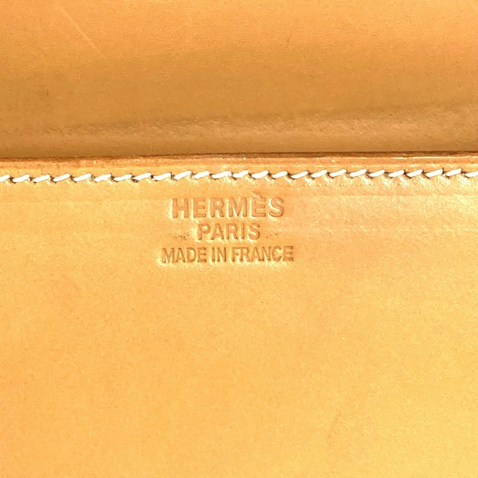 Hermes Natural Box Calf Leather Handbag Tote Bag (Pre-Owned)