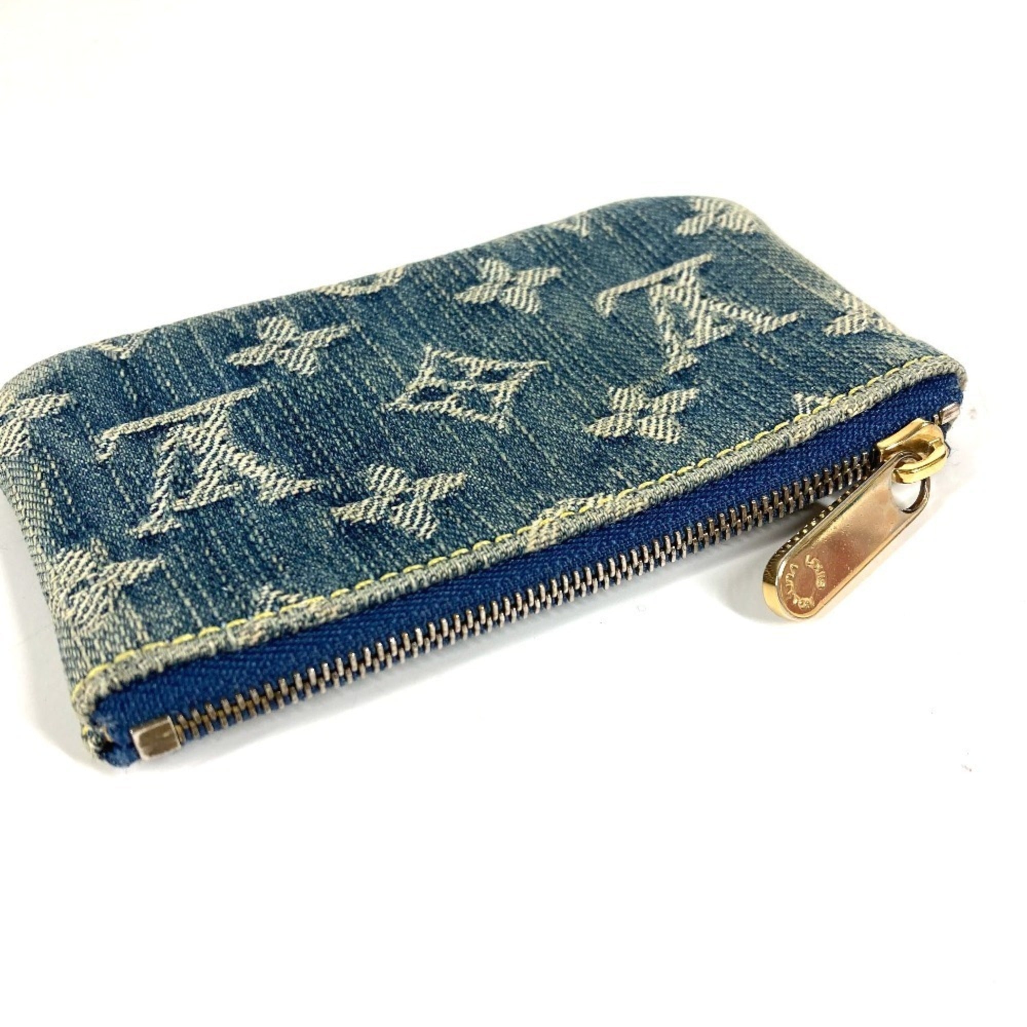 Louis Vuitton Blue Monogram Denim Coin Purse/Coin Case (Pre-Owned)