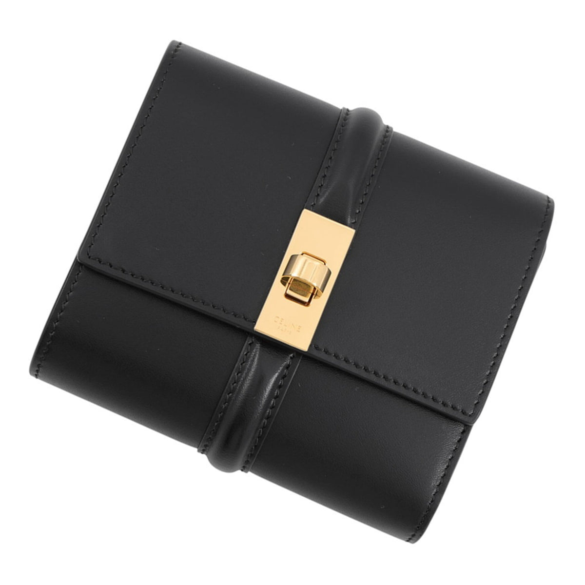 Celine Black Leather Wallet (Tri-Fold) (Pre-Owned)