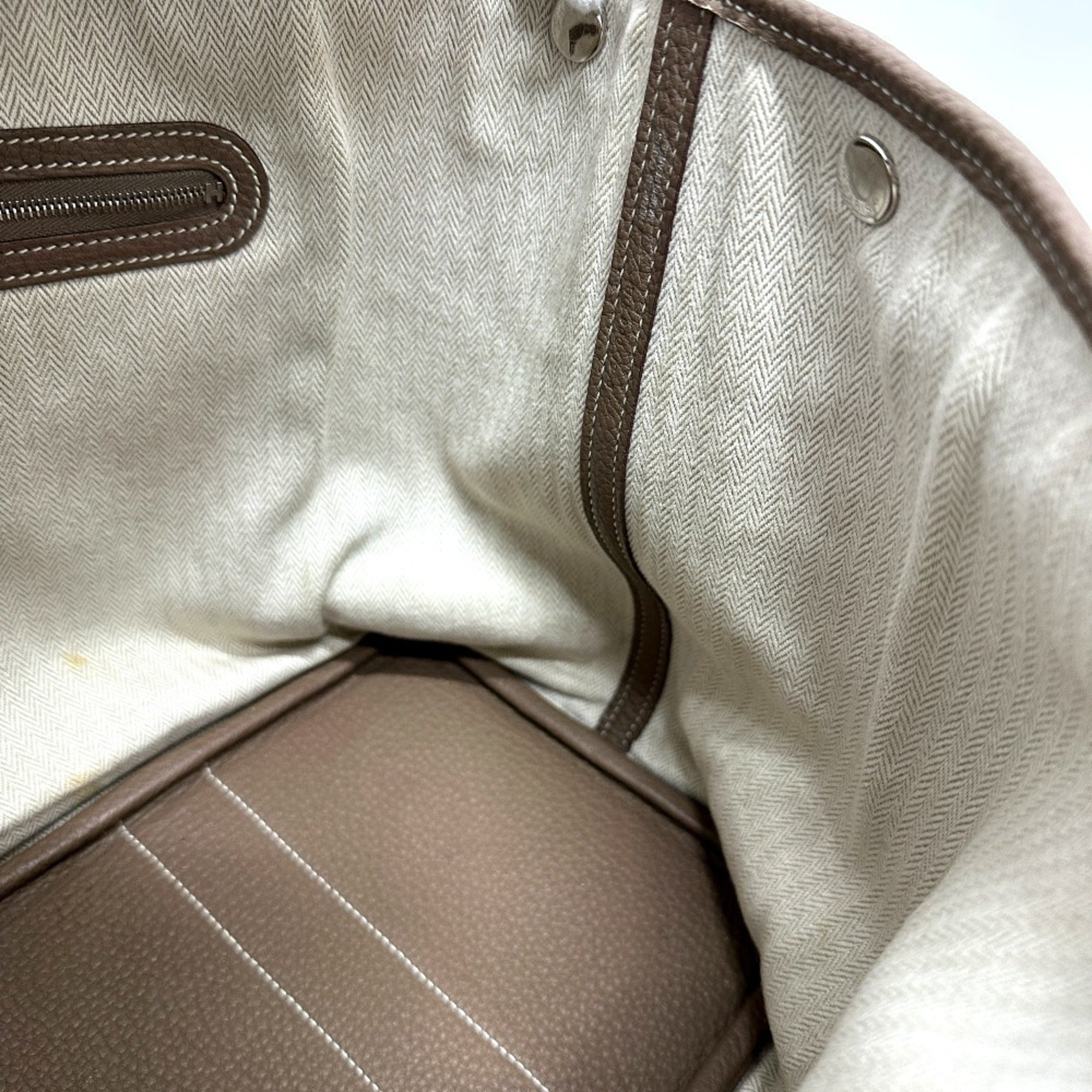 Hermes Beige Negonda Leather Handbag Tote Bag (Pre-Owned)