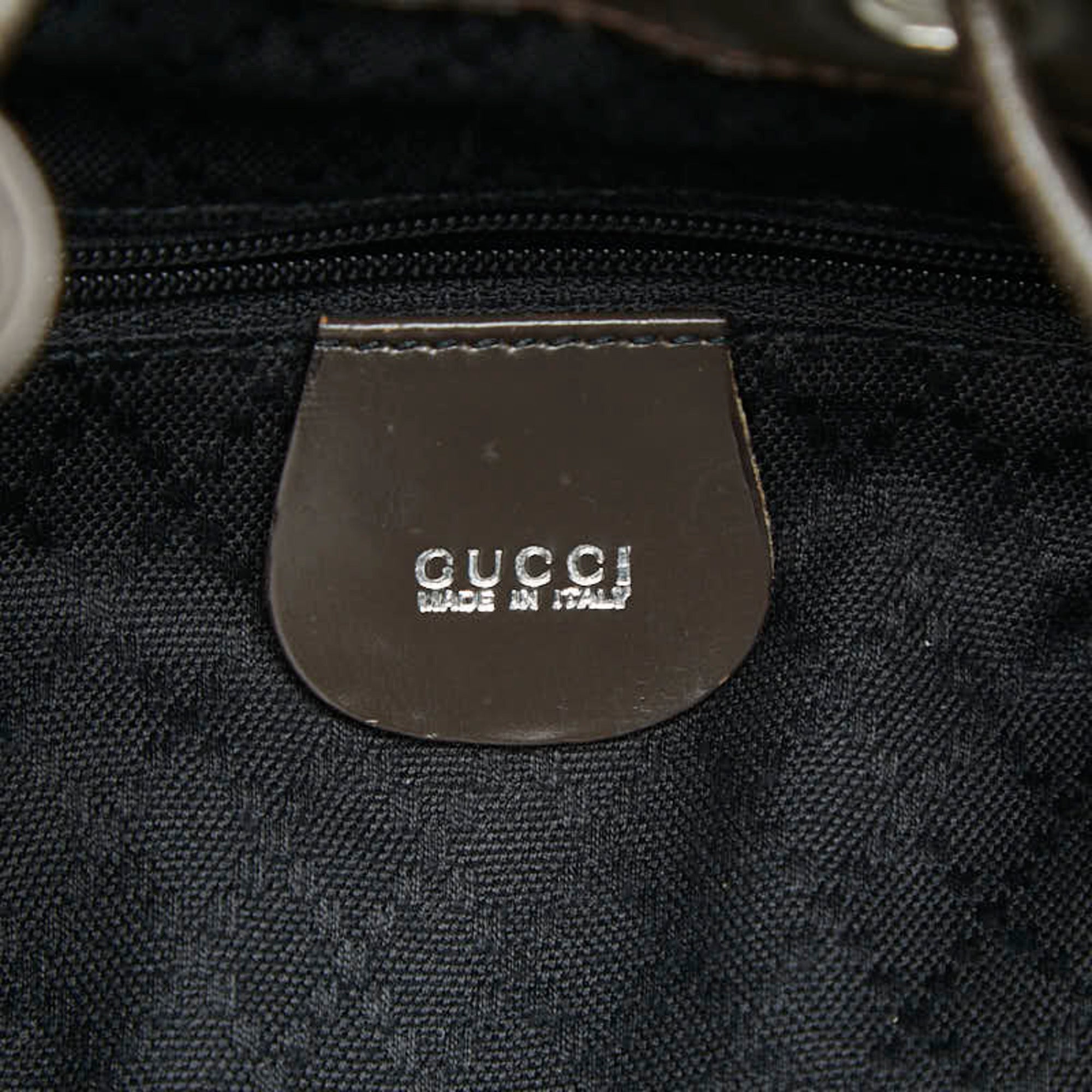 Gucci Brown Nylon Leather Shoulder Bag Sling Bag (Pre-Owned)