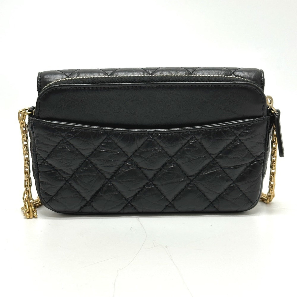 Chanel 2.55 Black Leather Shoulder Bag (Pre-Owned)