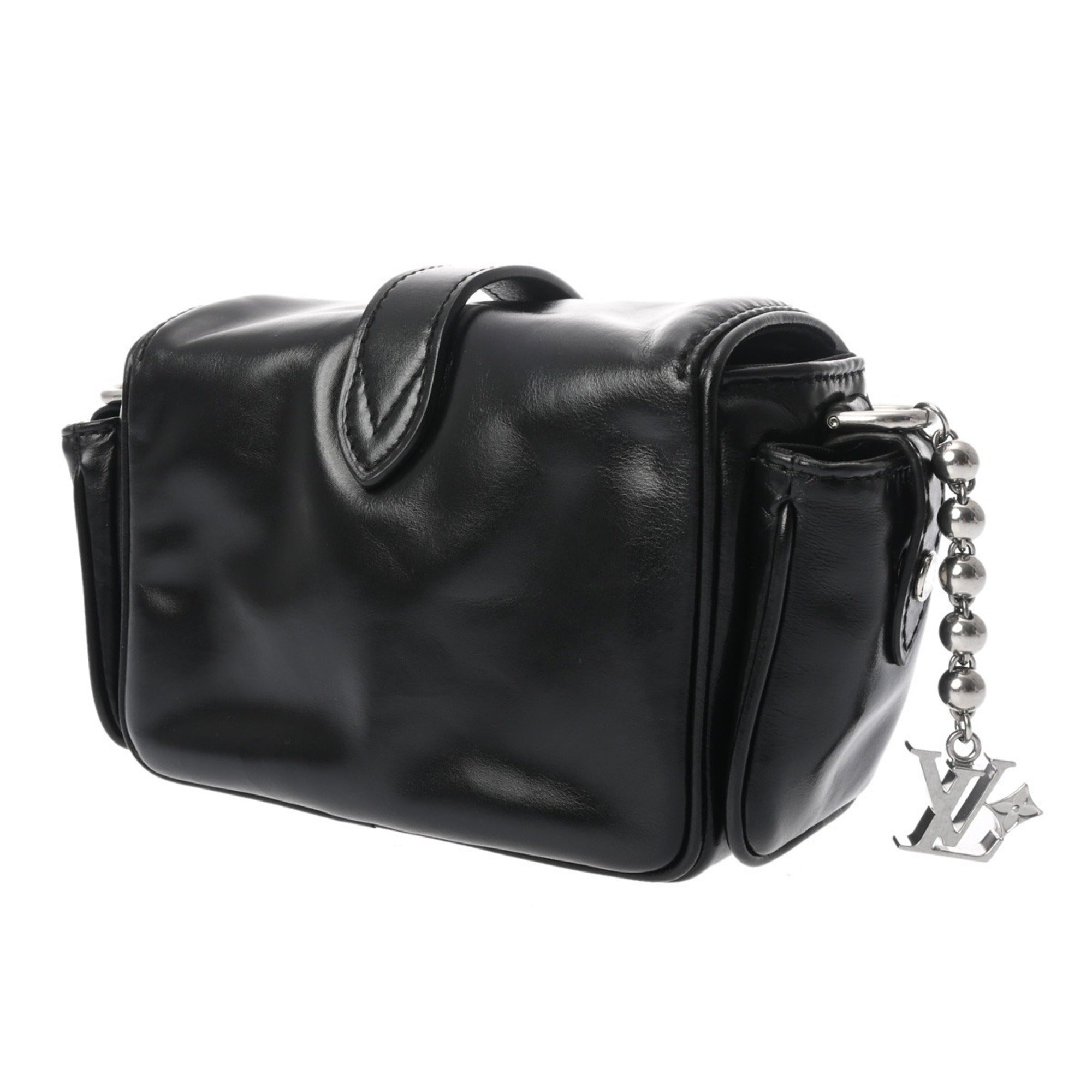 Louis Vuitton Black Leather Shoulder Bag (Pre-Owned)