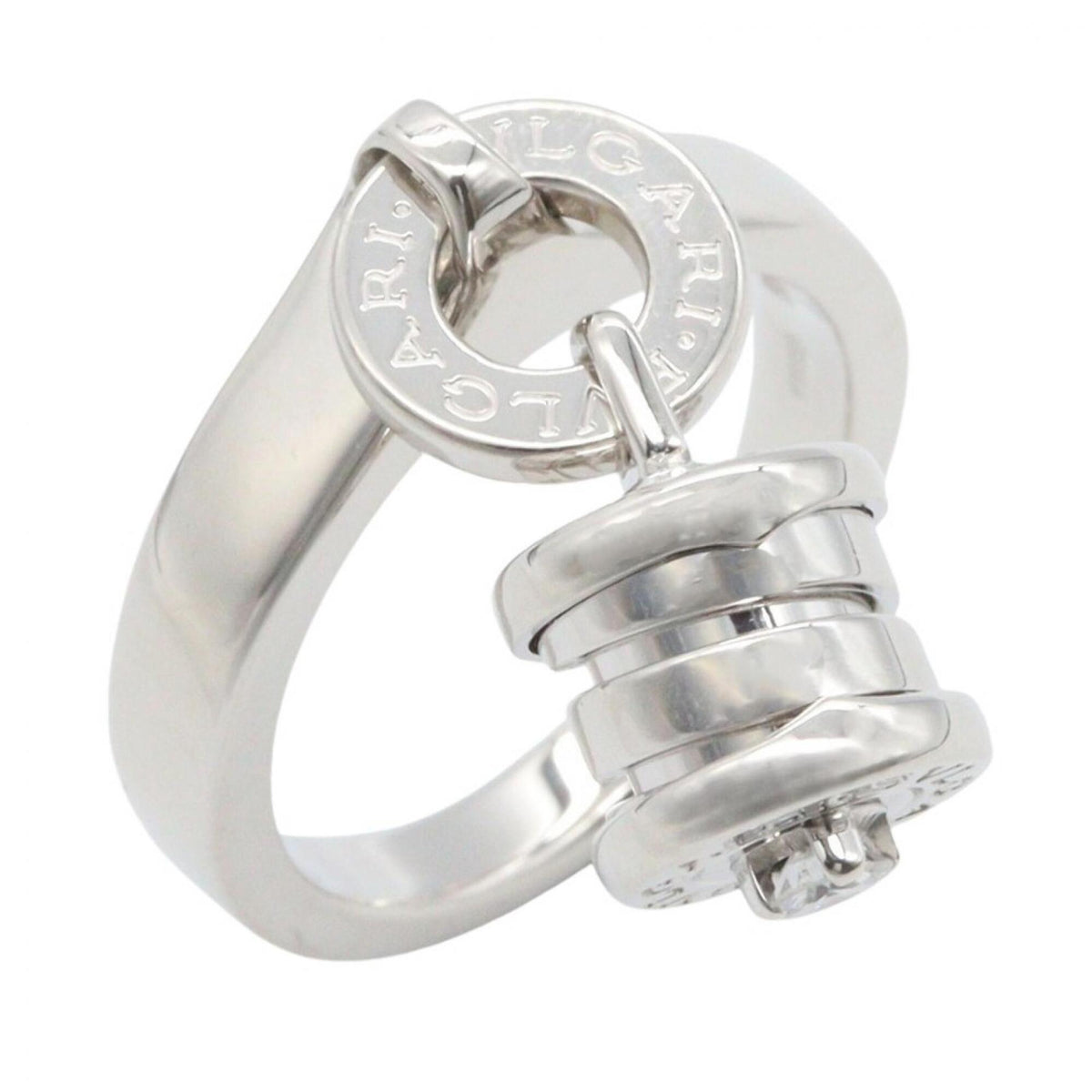 Bvlgari Silver Clear White Gold (18K) Band Ring (Pre-Owned)