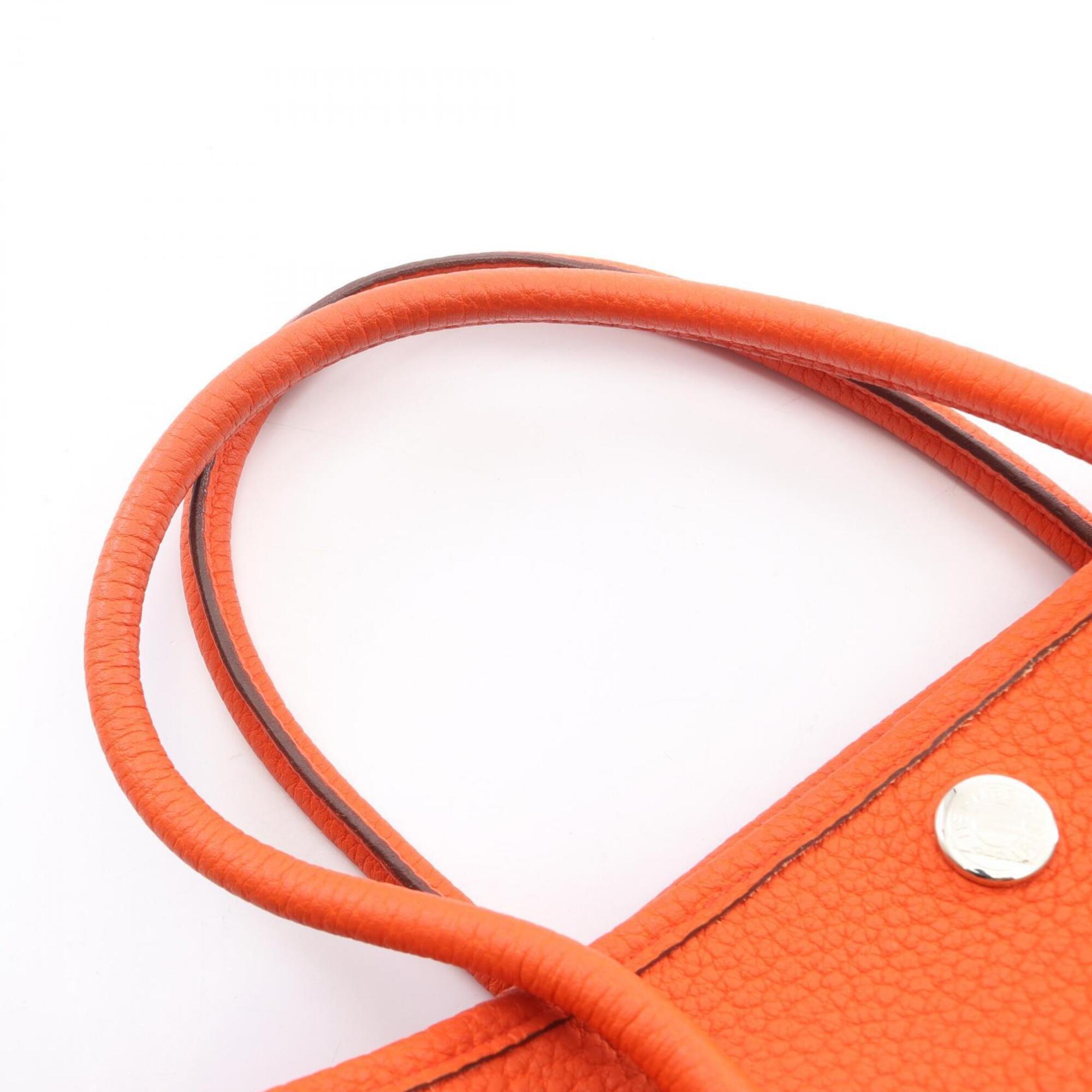 Hermes Garden Orange Negonda Leather Handbag Tote Bag (Pre-Owned)