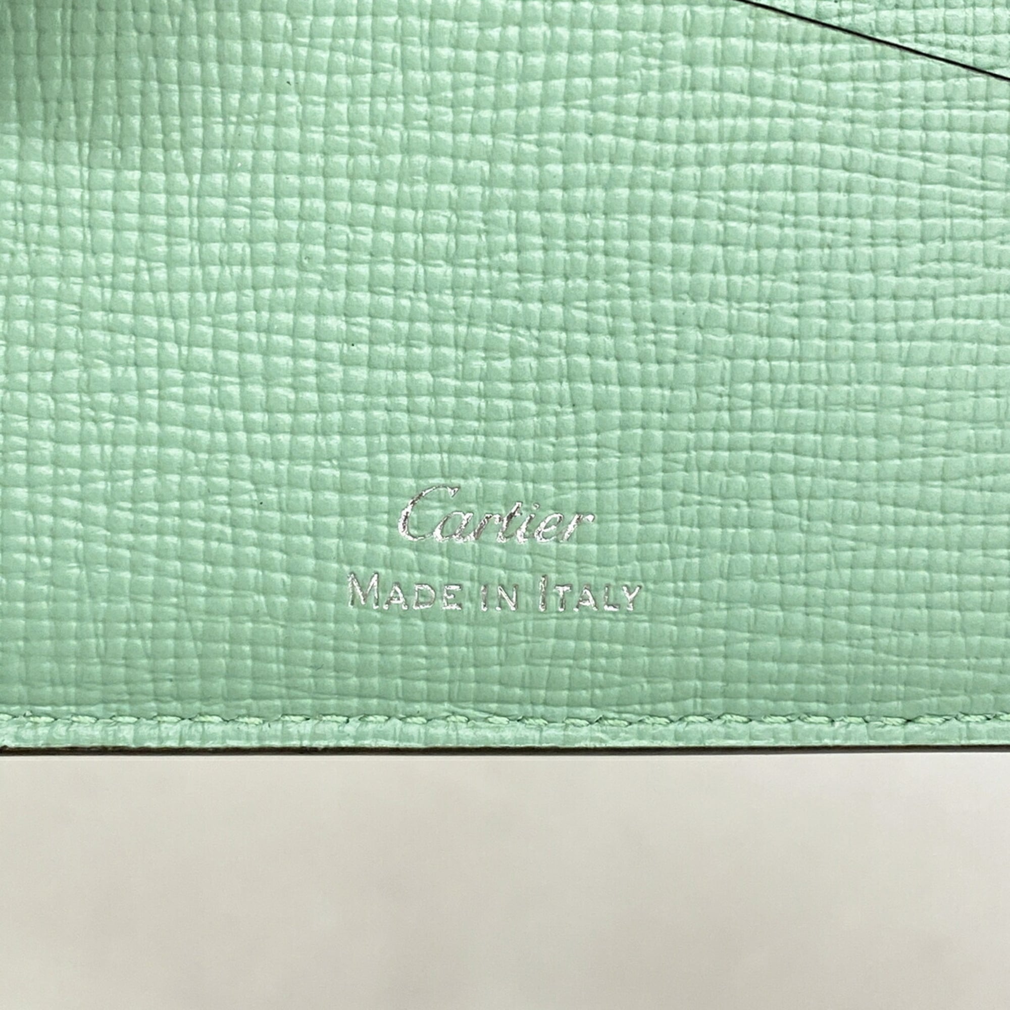 Cartier Green Leather Bill Wallet (Bi-Fold) (Pre-Owned)