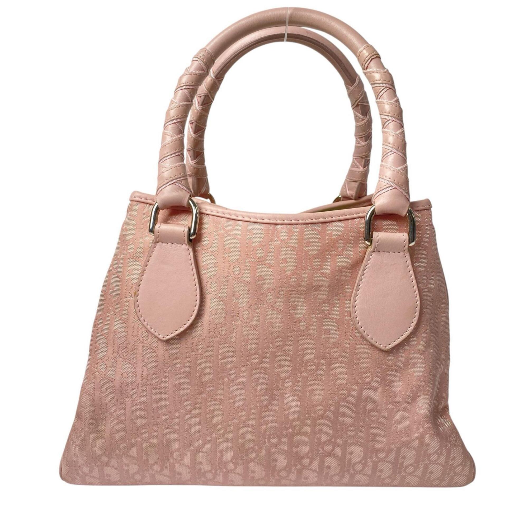 Christian Dior Pink Canvas Handbag Tote Bag (Pre-Owned)