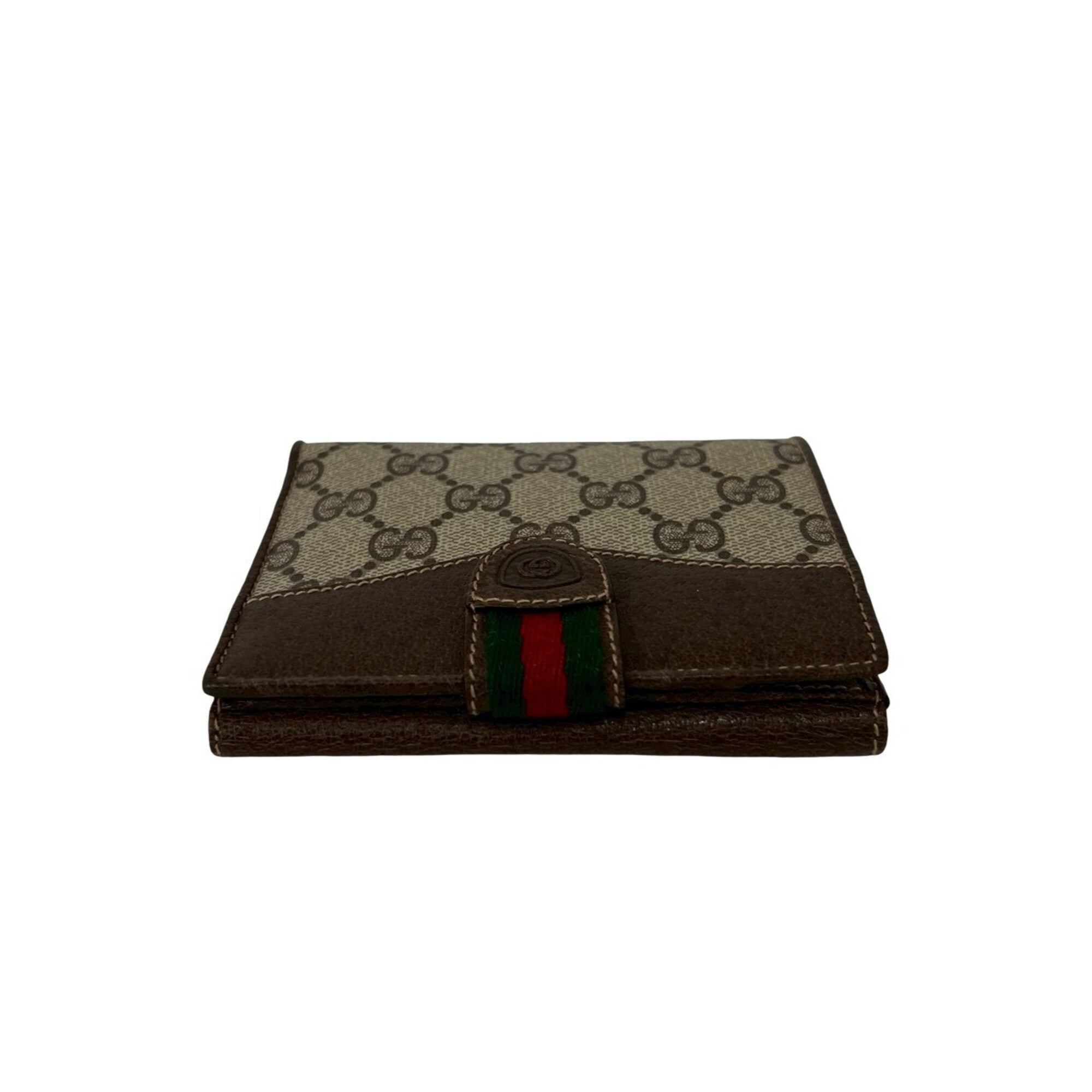 Gucci Brown Green Red Color Leather Pvc Wallet (Bi-Fold) (Pre-Owned)
