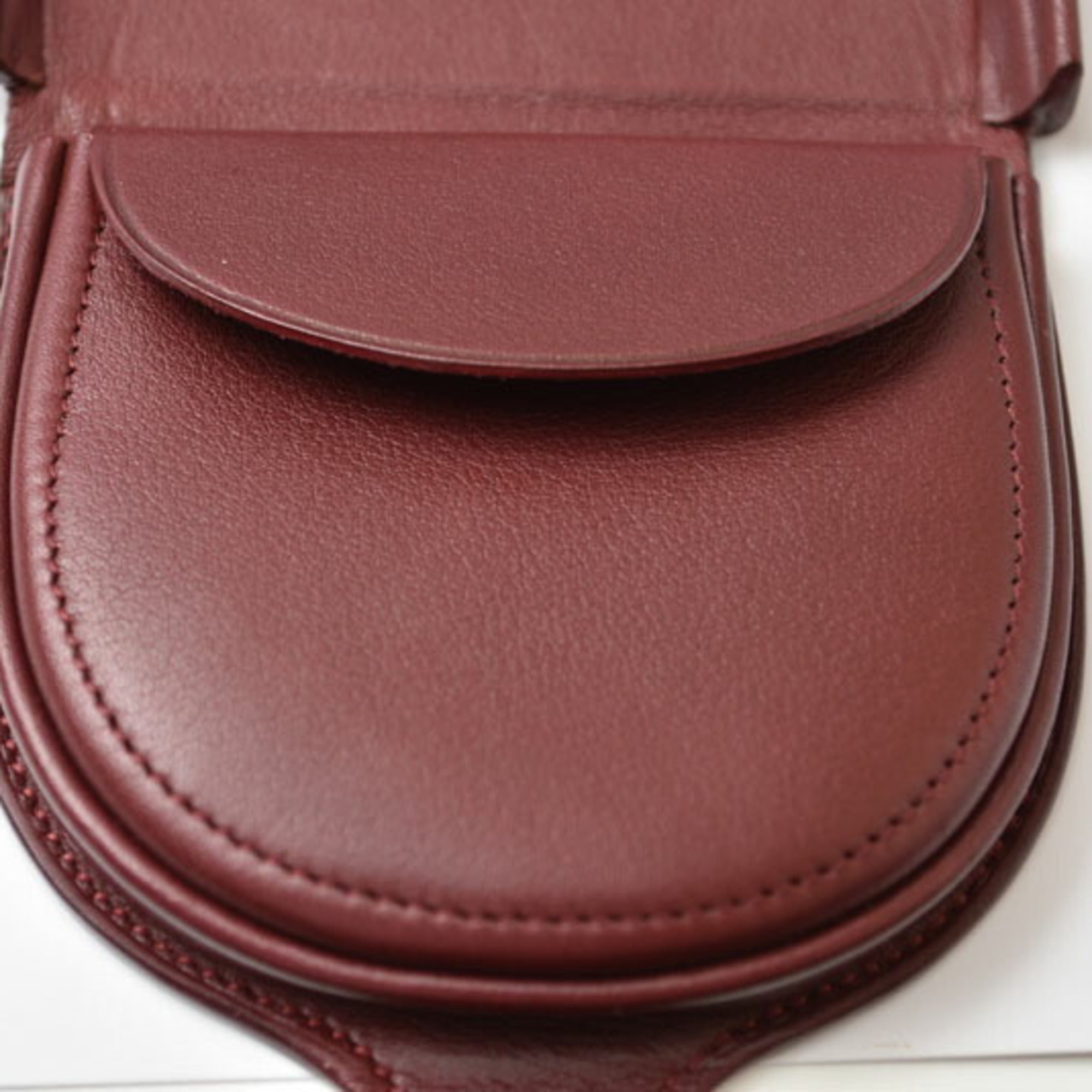 Cartier Must Bordeaux Leather Coin Purse/Coin Case (Pre-Owned)