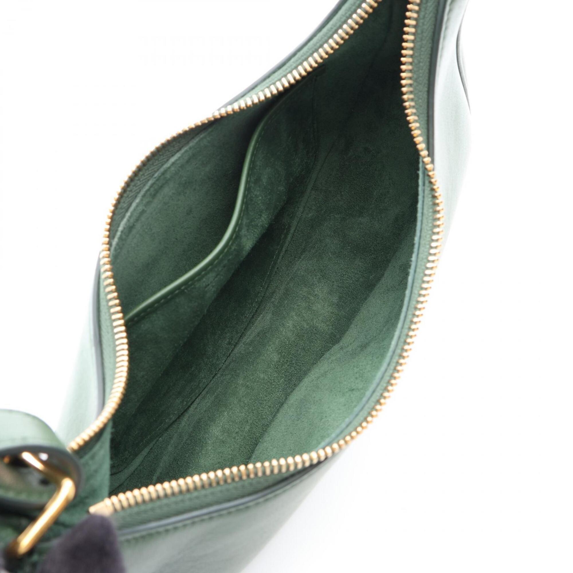 Celine Green Leather Handbag Shoulder Bag (Pre-Owned)