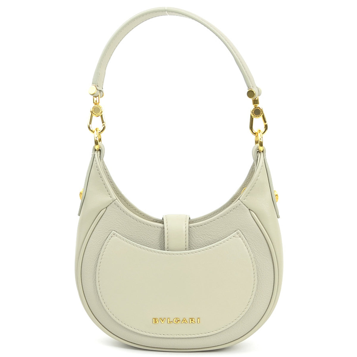 Bvlgari Grayish Leather Handbag Shoulder Bag (Pre-Owned)