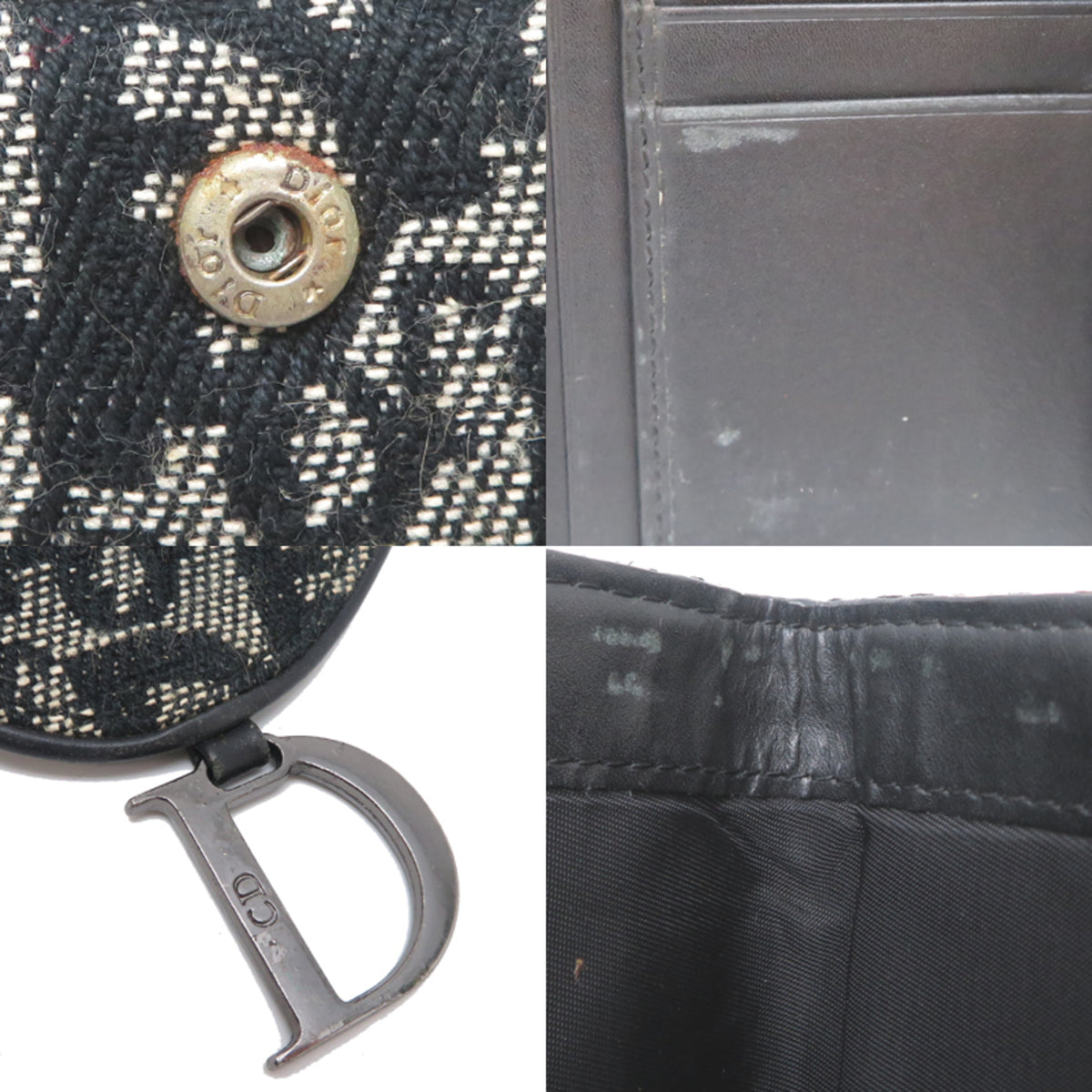 Christian Dior Blue Jacquard Wallet (Tri-Fold) (Pre-Owned)