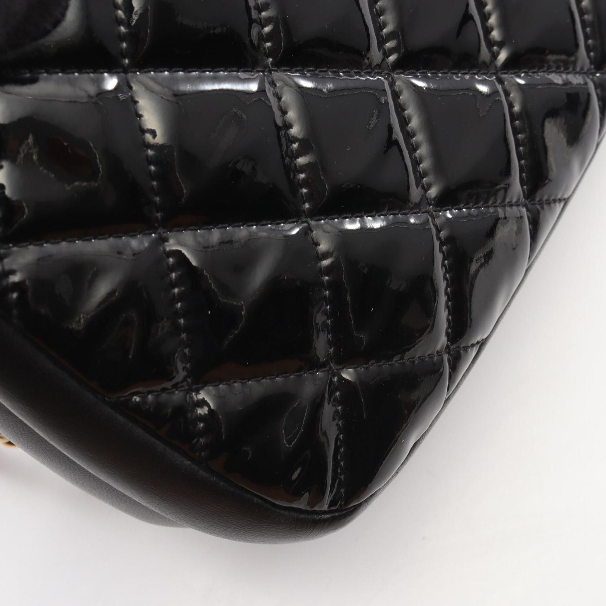 Chanel Black Patent Leather Handbag Shoulder Bag (Pre-Owned)