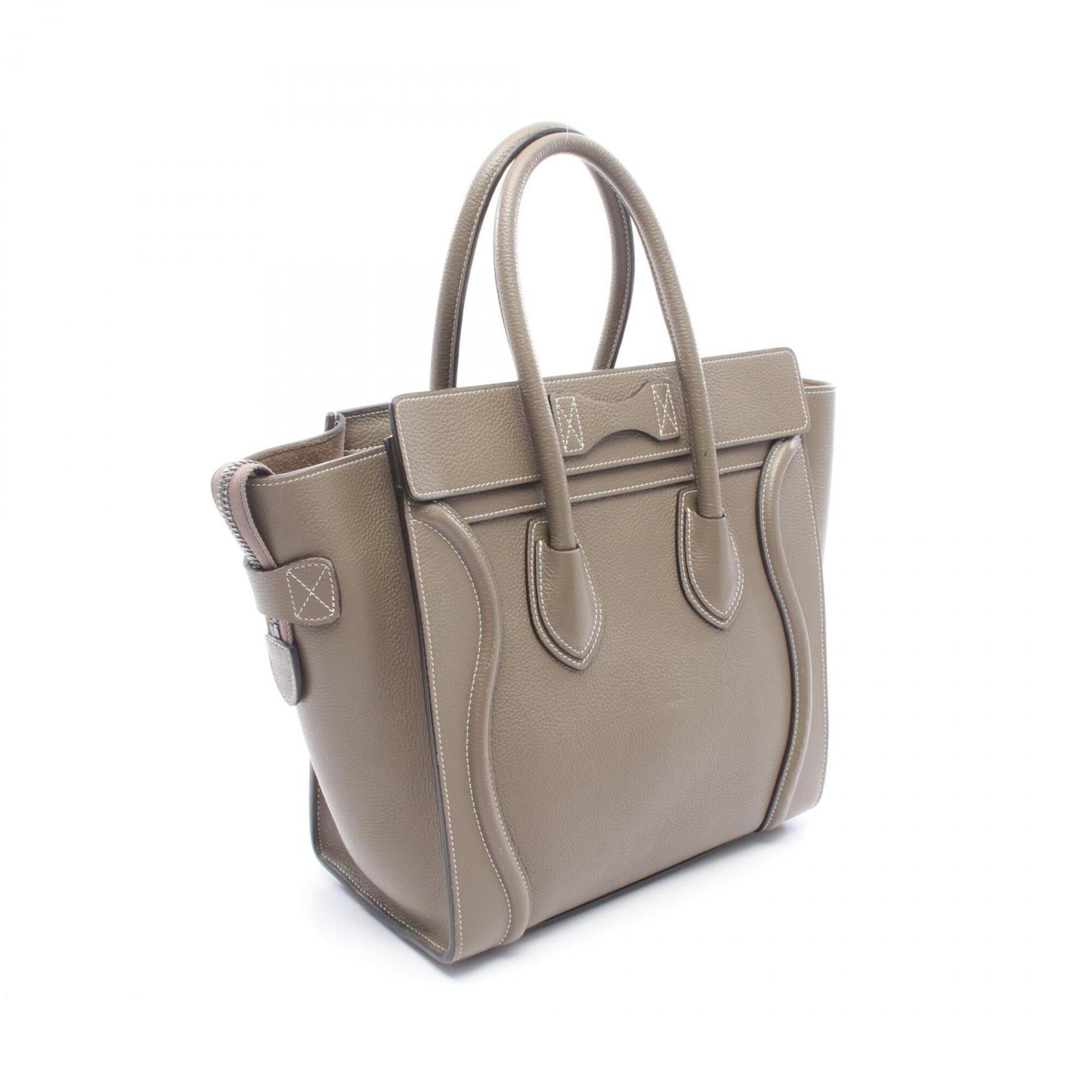 Celine Gray Leather Handbag Tote Bag (Pre-Owned)