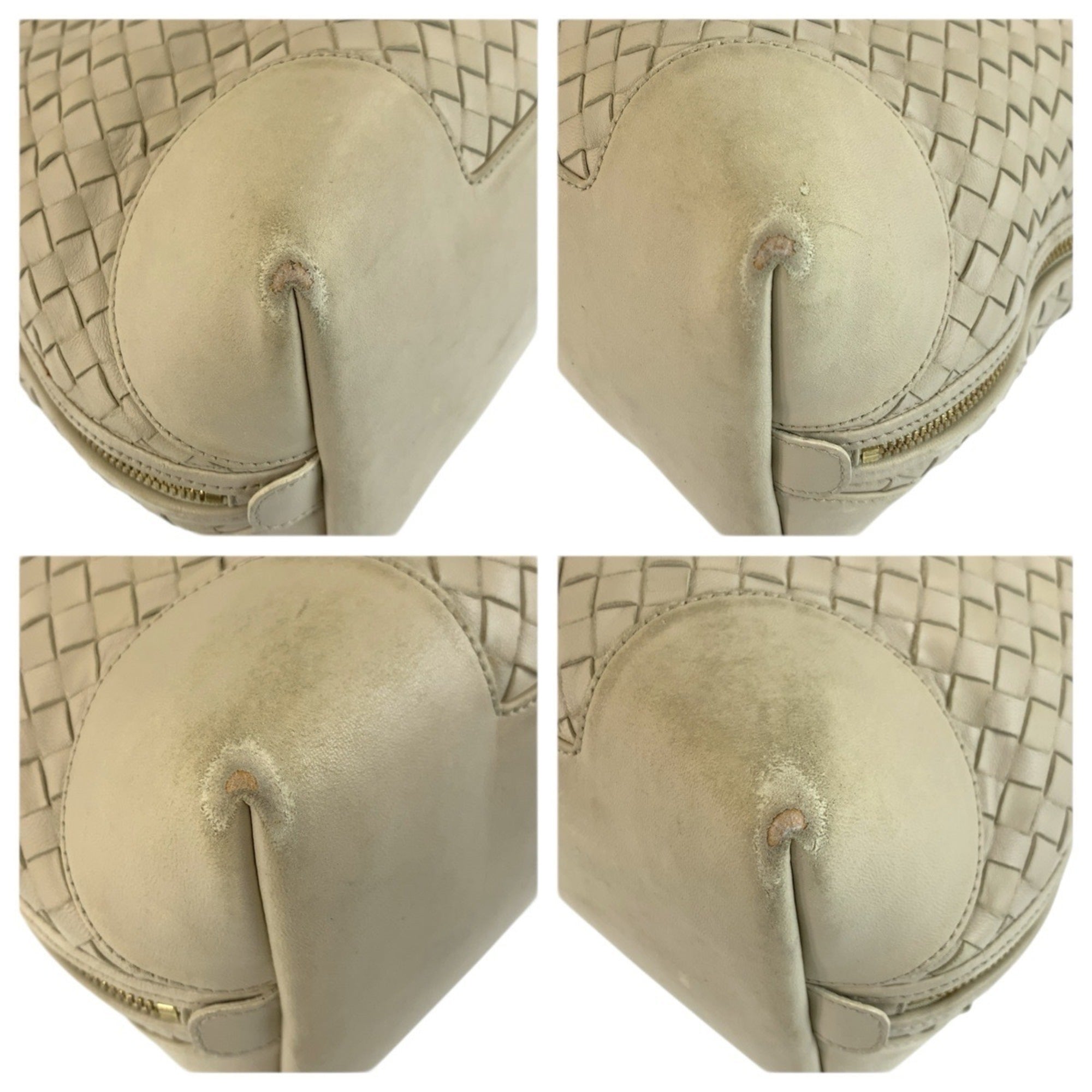 Bottega Veneta Ivory Intrecciato Handbag Shoulder Bag (Pre-Owned)