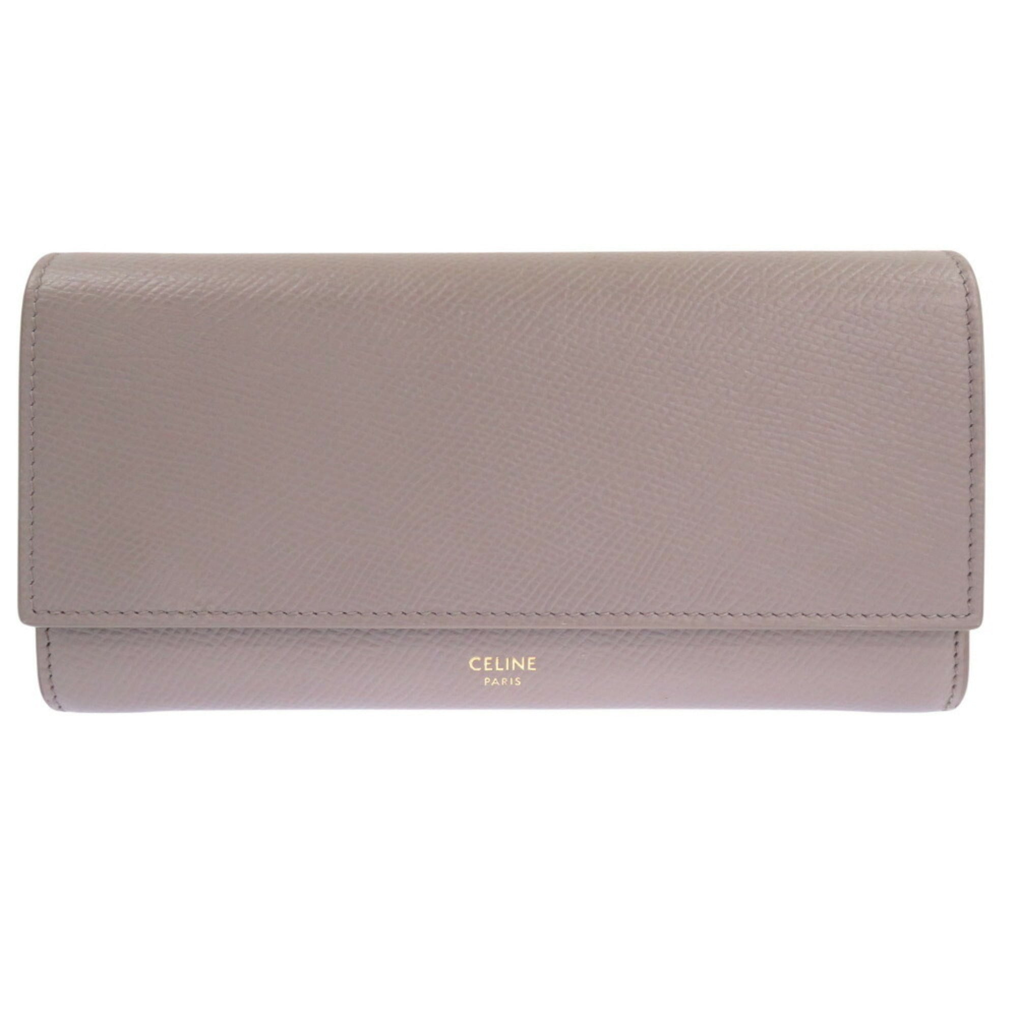 Celine Gray Leather Long Wallet (Bi-Fold) (Pre-Owned)