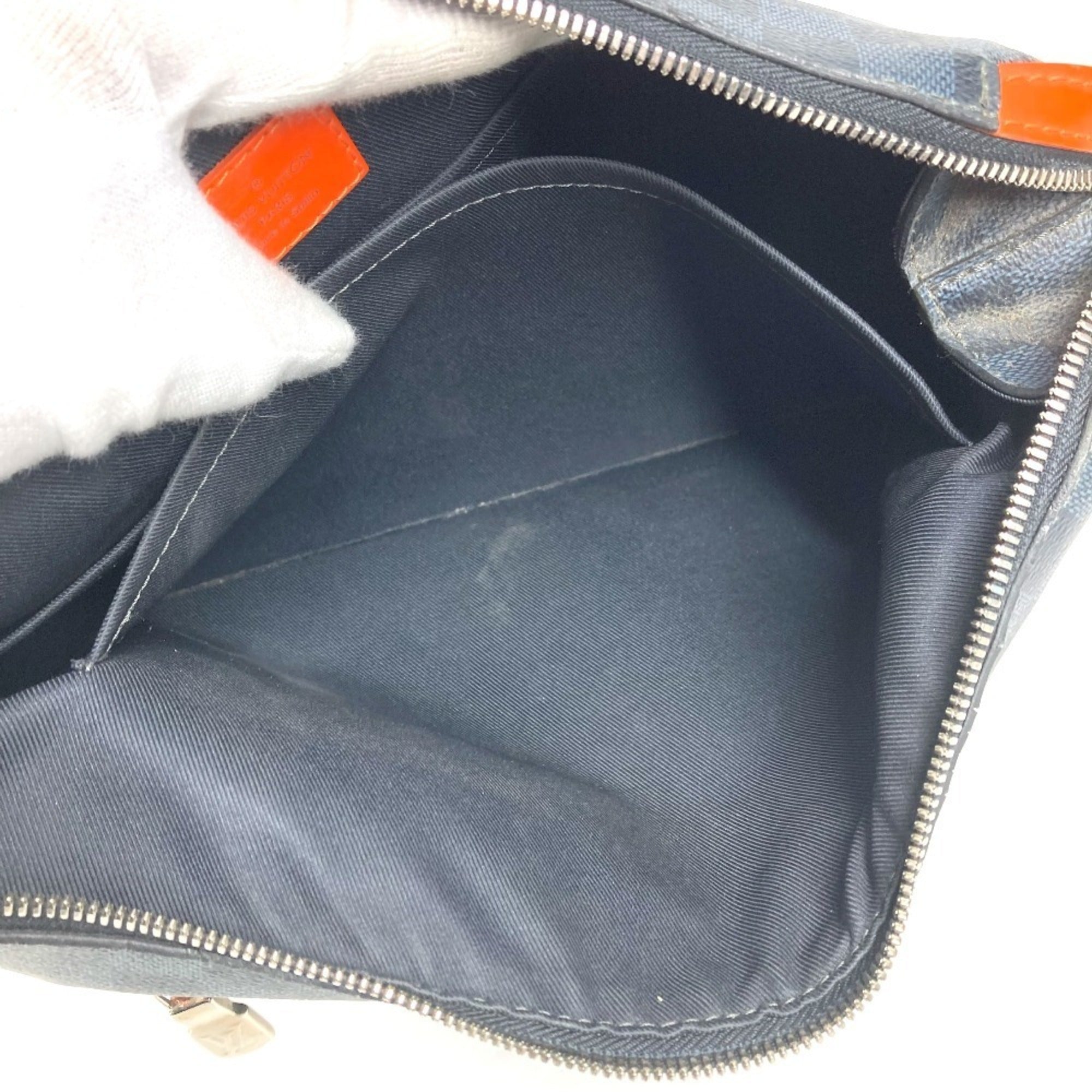 Louis Vuitton Galle Navy Orange Damier Canvas Messenger Bag Shoulder Bag (Pre-Owned)