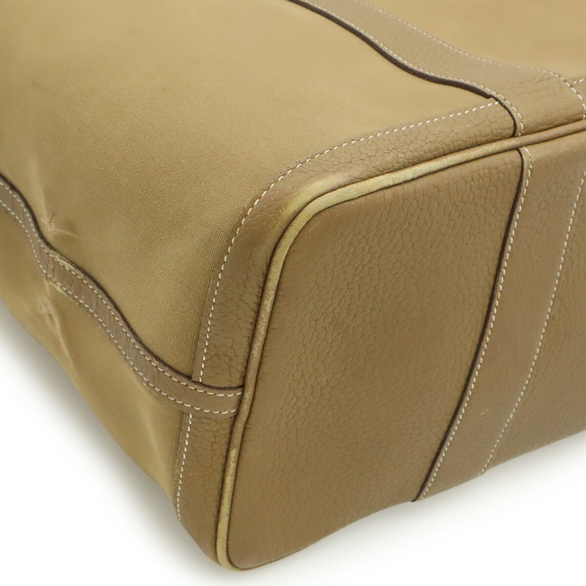 Hermes Beige Brown Toile Officier Handbag Tote Bag (Pre-Owned)