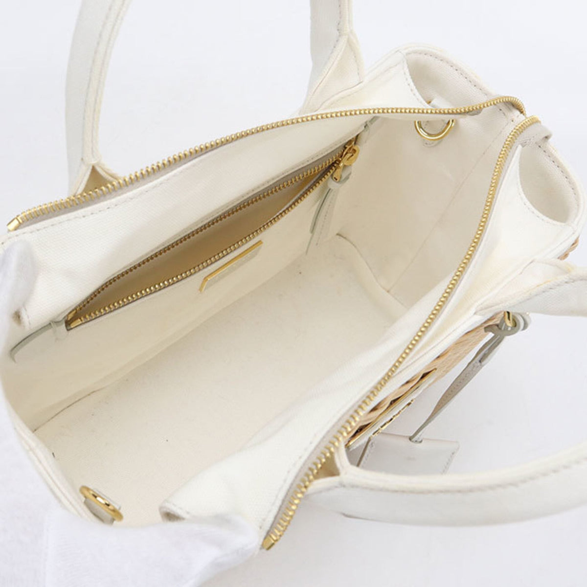 Prada Beige Cotton Canvas Tote Bag (Pre-Owned)