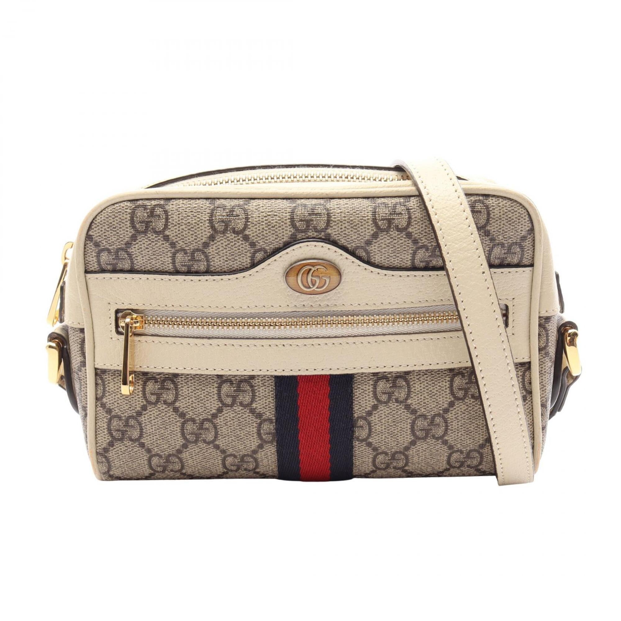 Gucci Beige Multi-Color Pvc Leather Handbag Shoulder Bag (Pre-Owned)