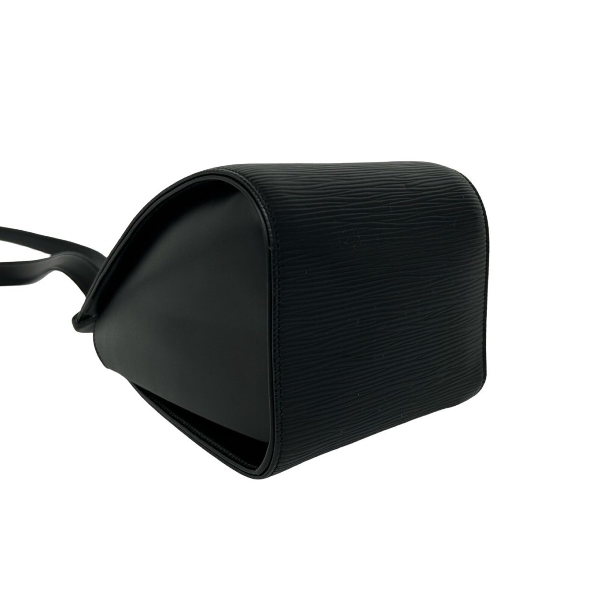 Louis Vuitton Black Leather Handbag Shoulder Bag (Pre-Owned)