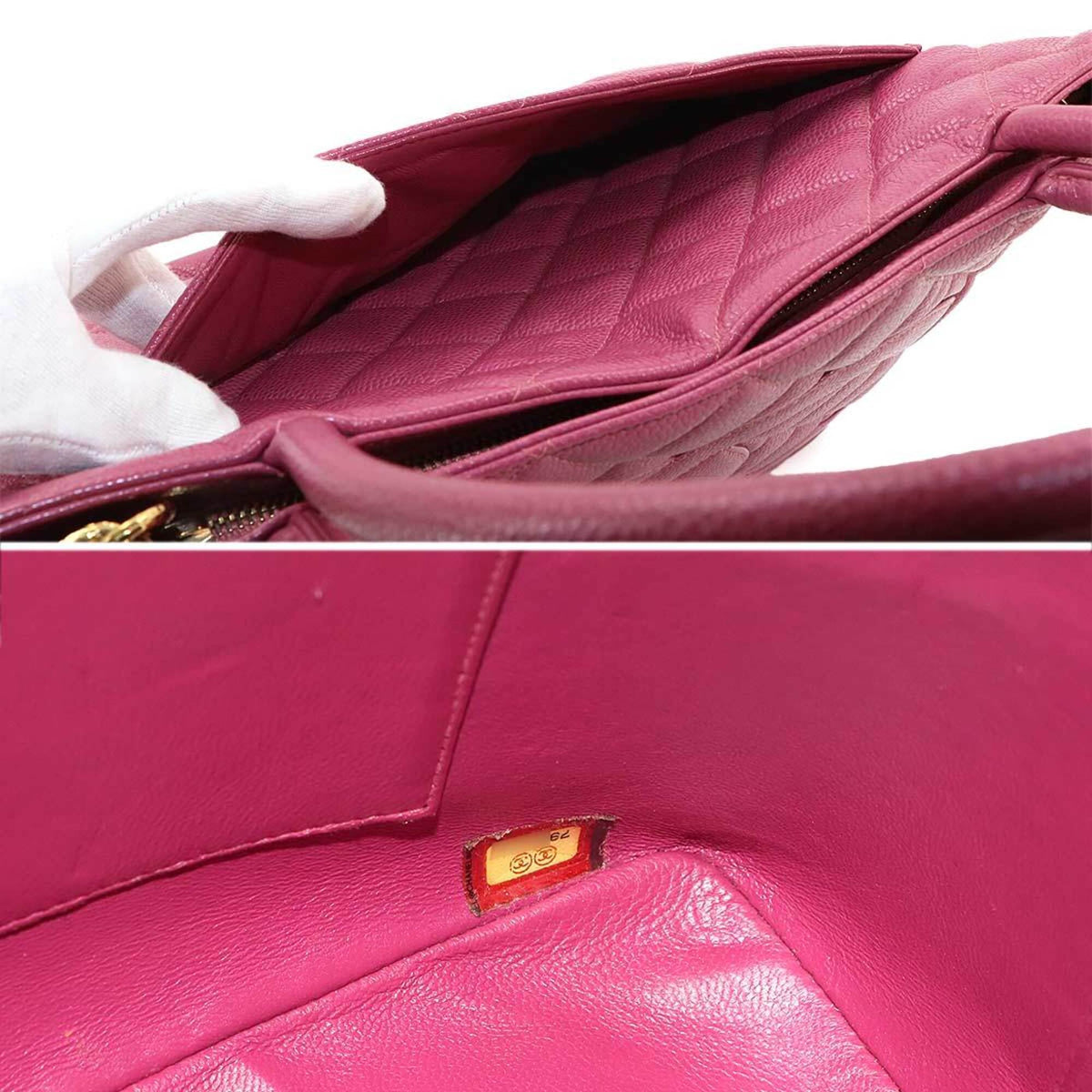 Chanel Pink Grained Calfskin Handbag Tote Bag (Pre-Owned)